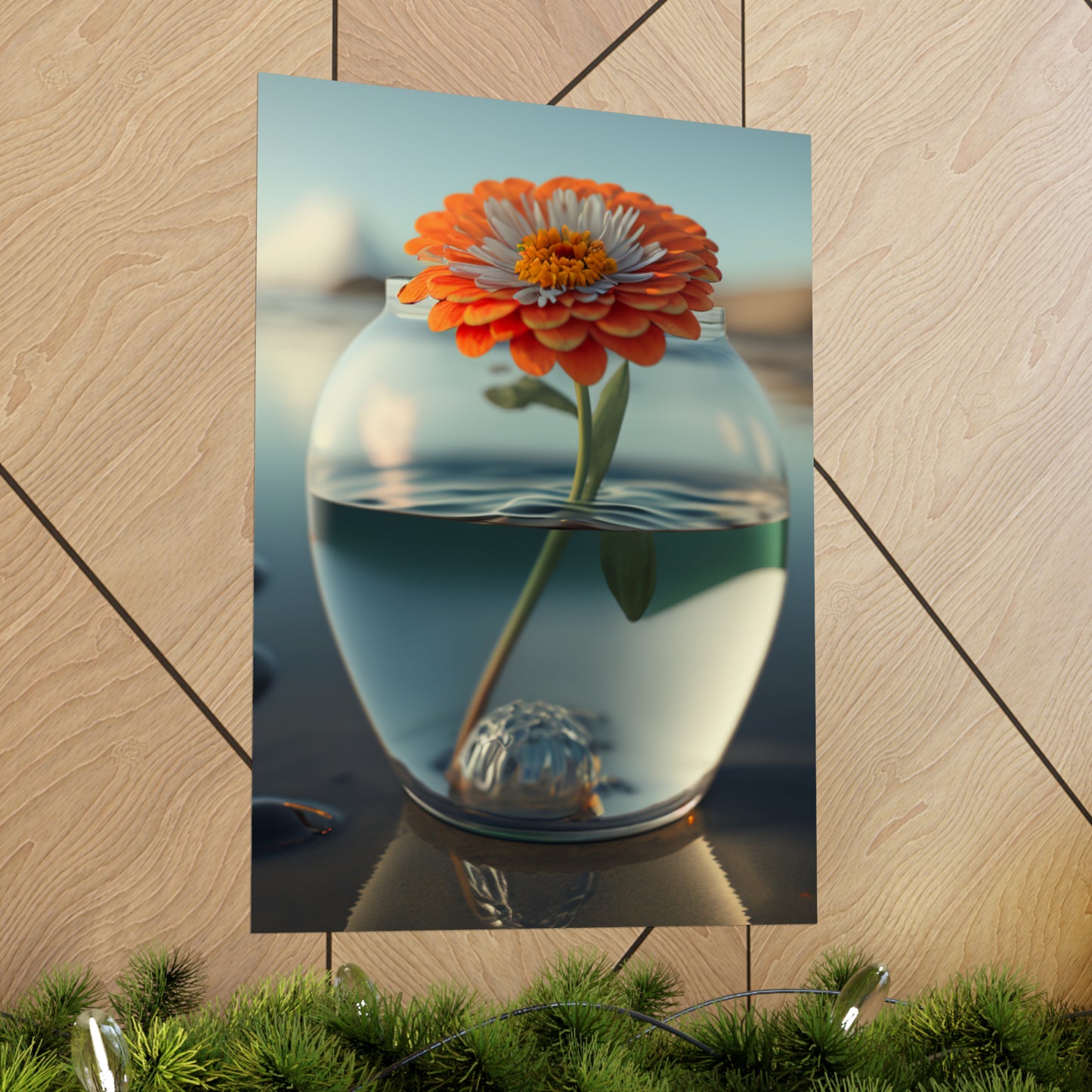 Premium Matte Vertical Posters Orange Zinnia 3