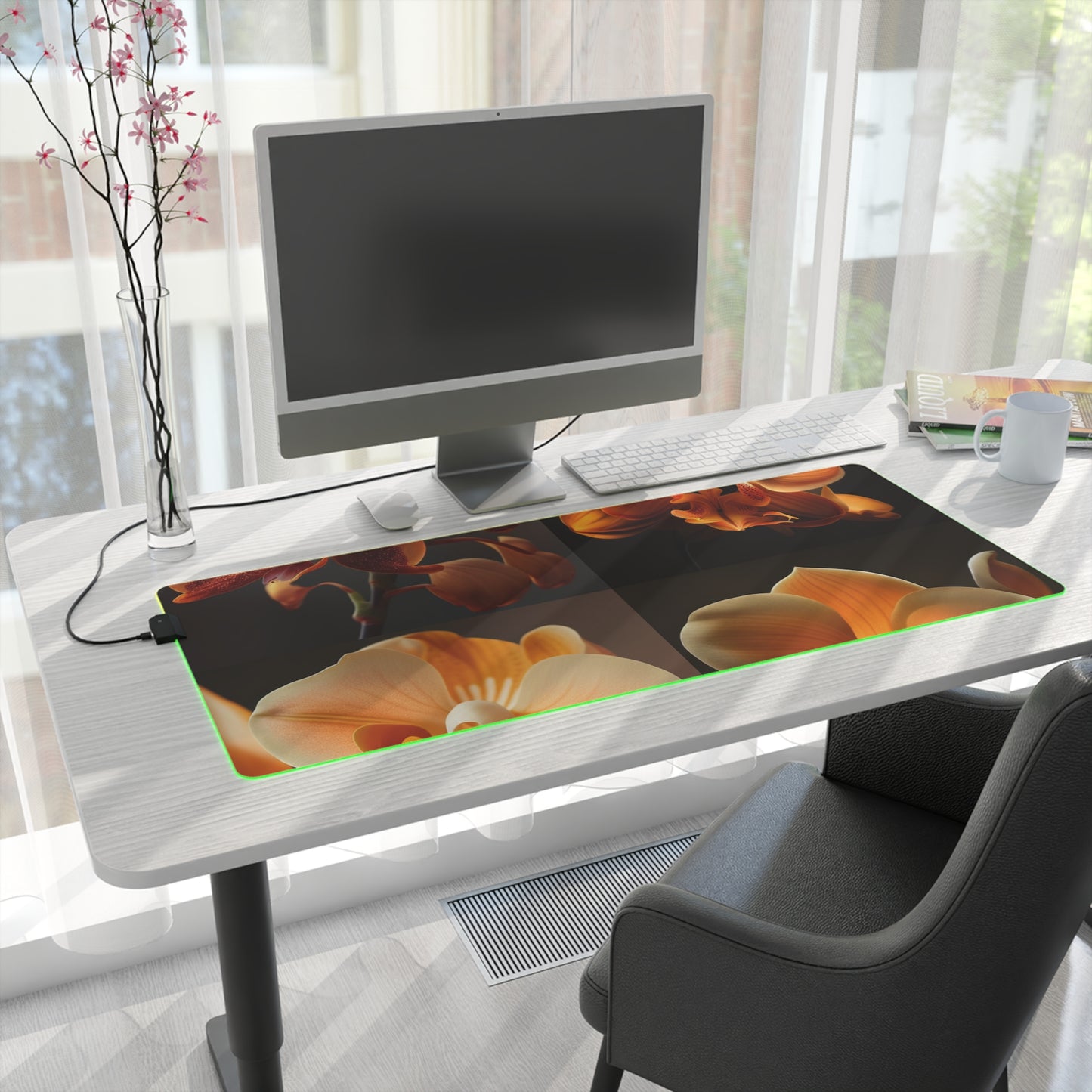 LED Gaming Mouse Pad Orange Orchid 5