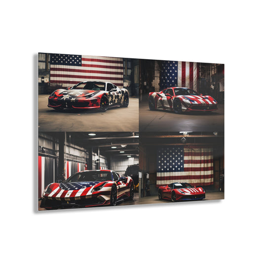 Acrylic Prints American Flag Farrari 5