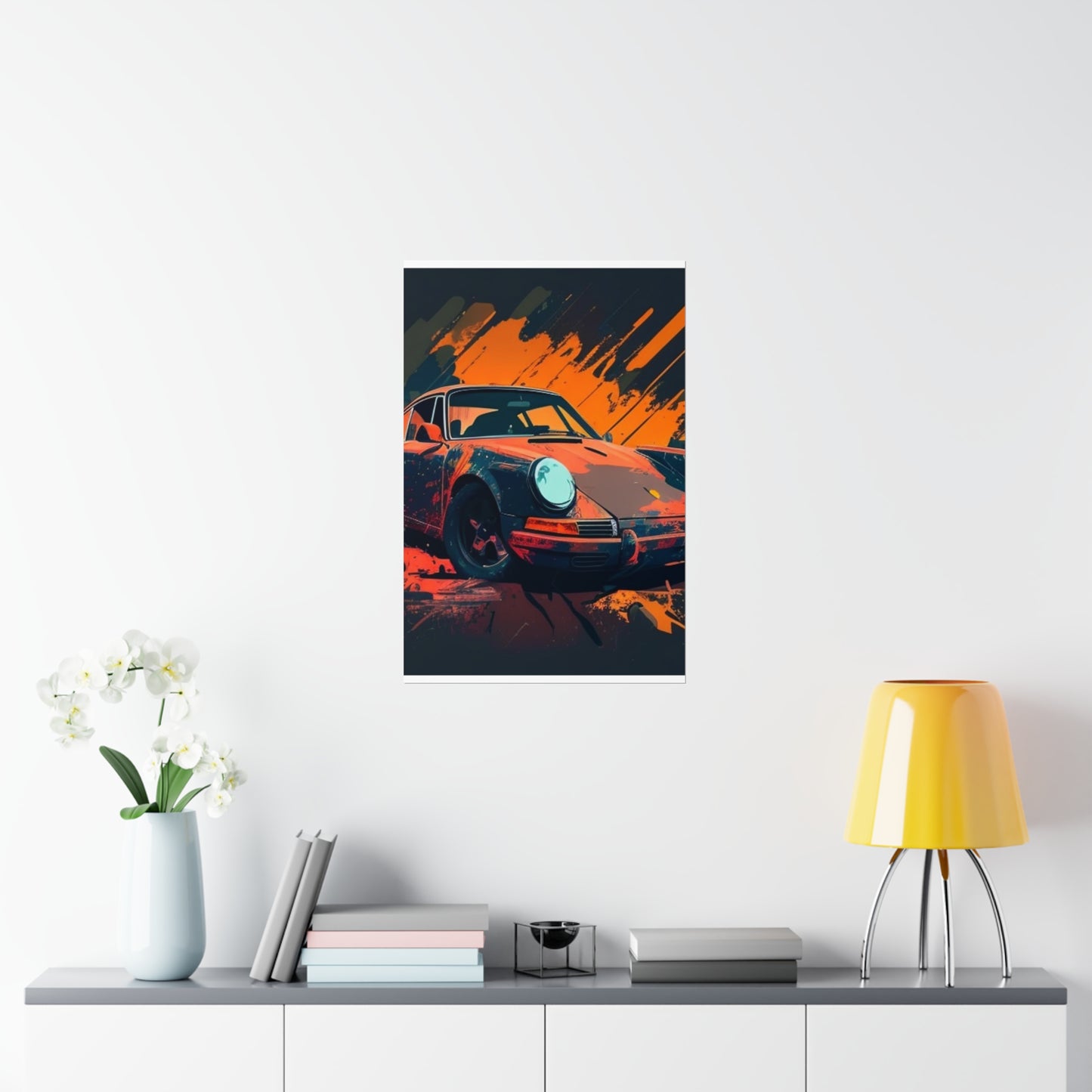 Premium Matte Vertical Posters Porsche Abstract 3