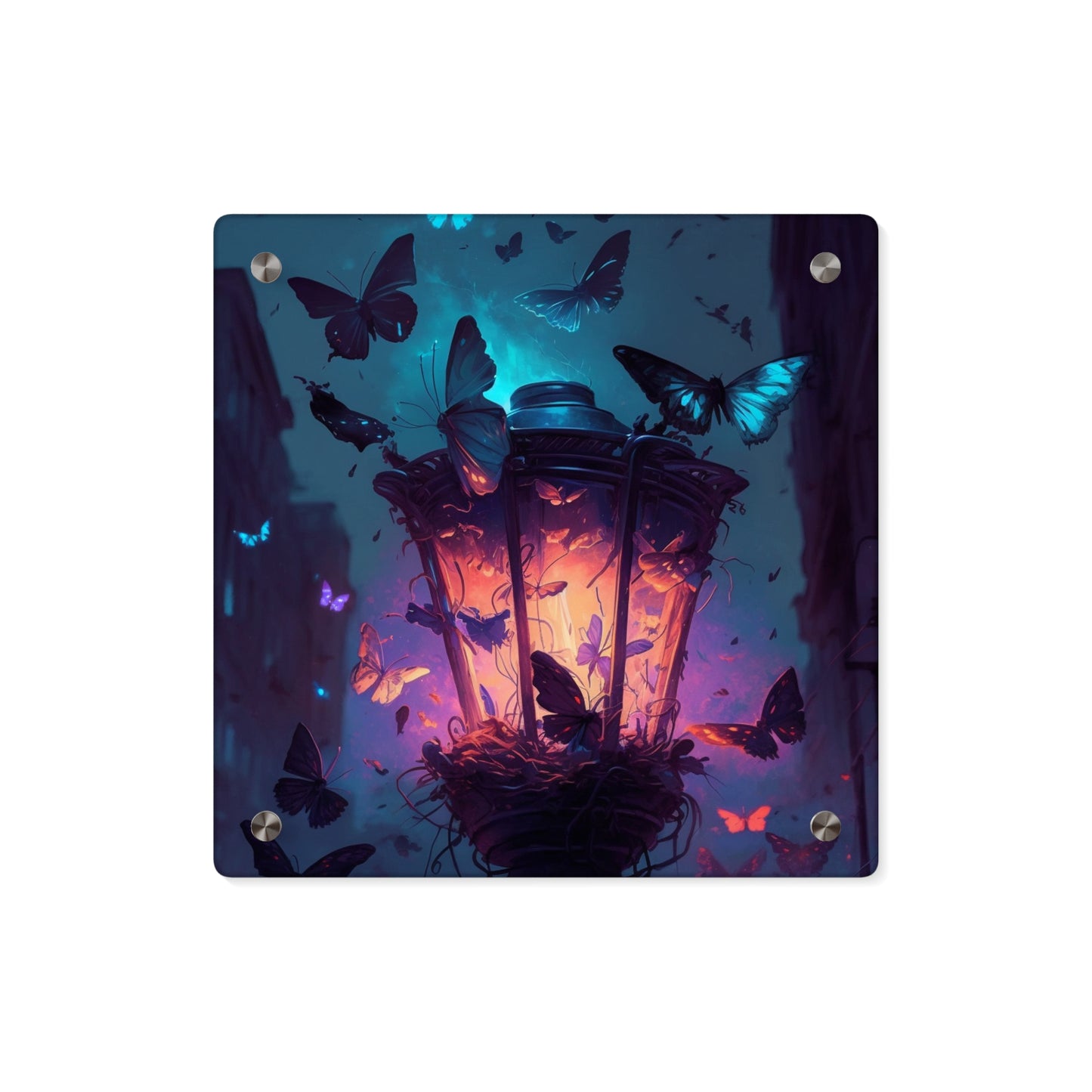 Acrylic Wall Art Panels Street Light Butterfly 3