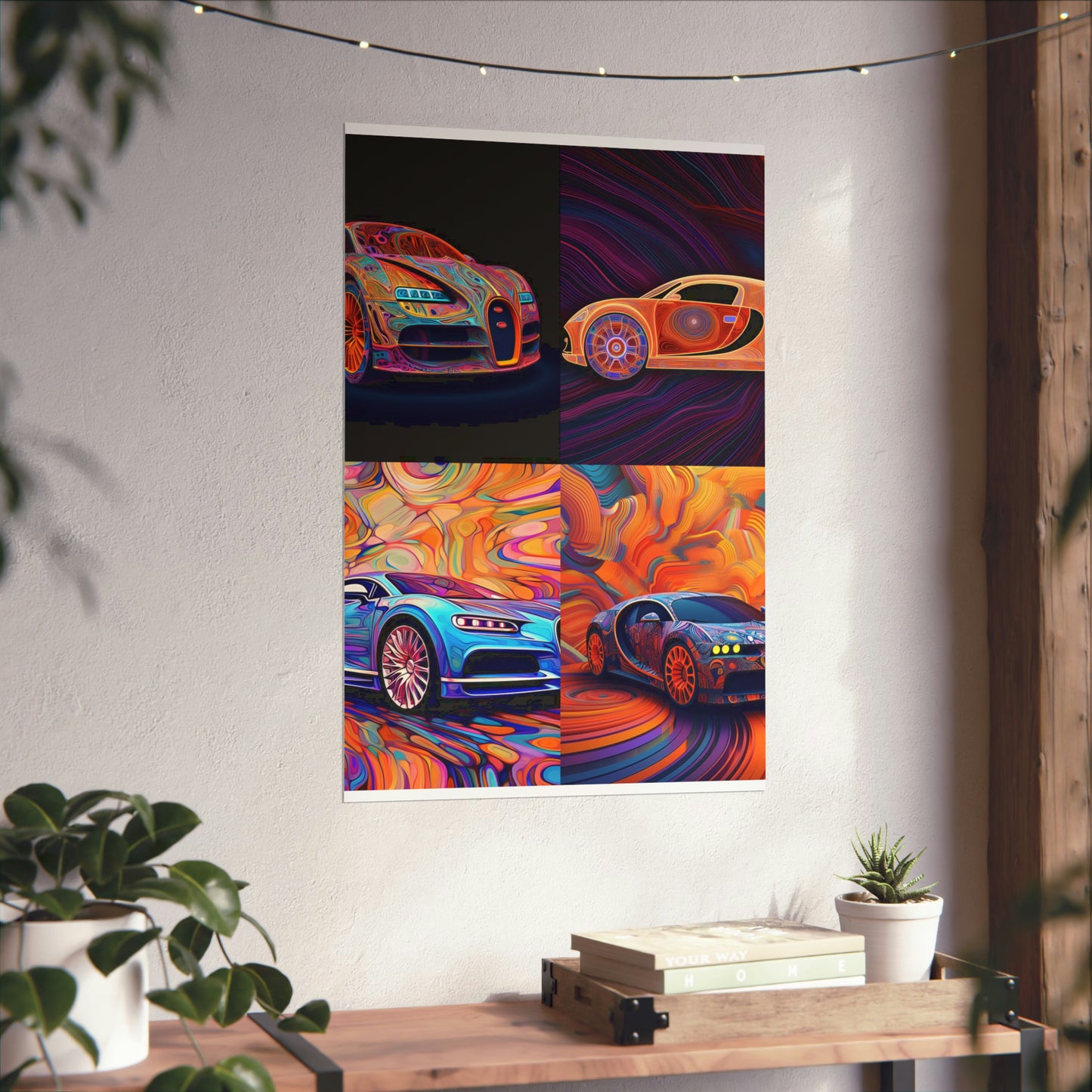 Premium Matte Vertical Posters Bugatti Abstract Concept 5