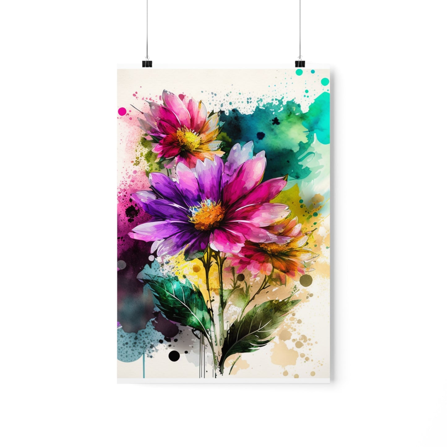 Premium Matte Vertical Posters Bright Spring Flowers 1