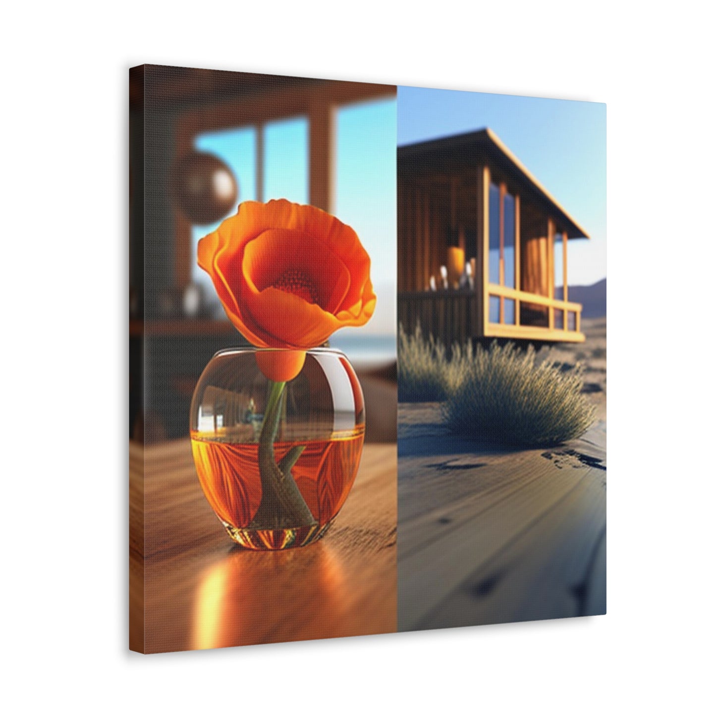 Canvas Gallery Wraps Poppy in a Glass Vase 3