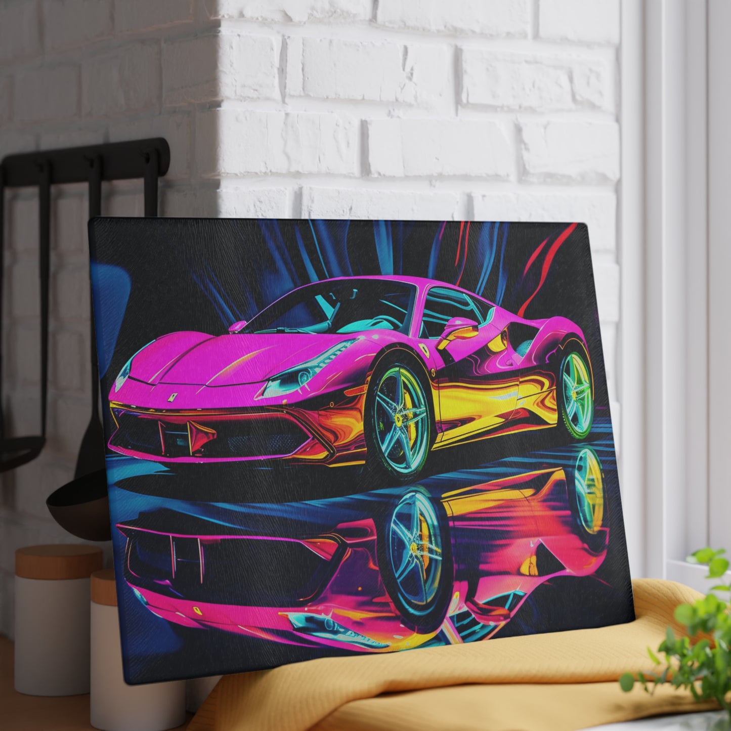 Glass Cutting Board Pink Macro Ferrari 3