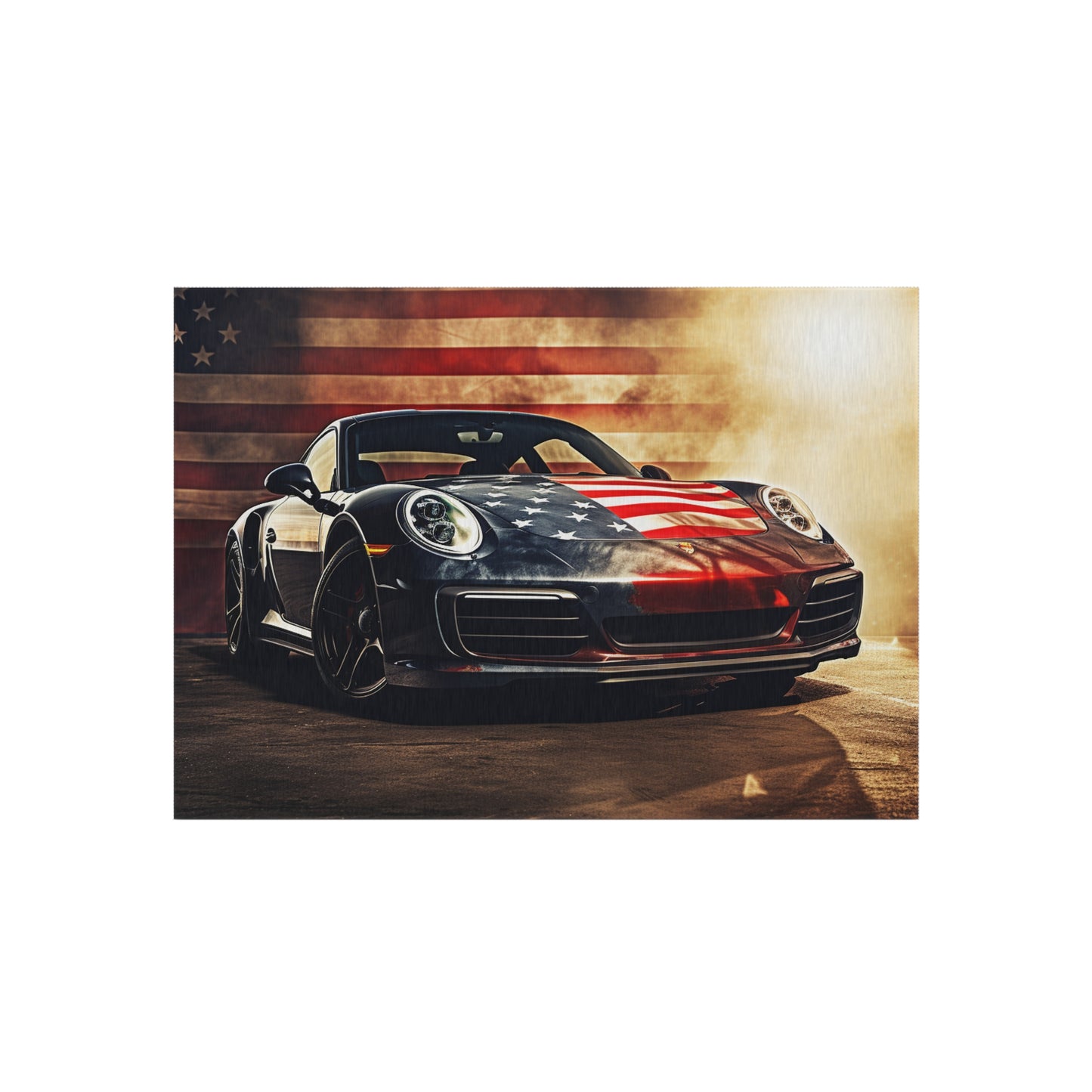 Outdoor Rug  Abstract American Flag Background Porsche 1