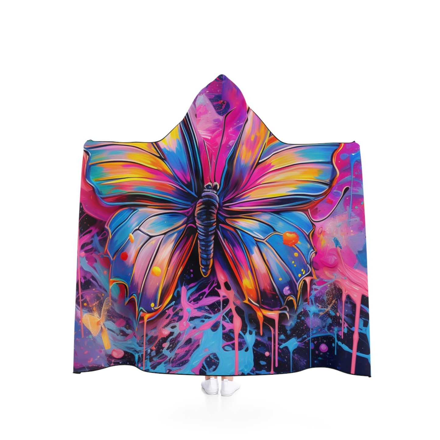 Hooded Blanket Pink Butterfly Flair 3