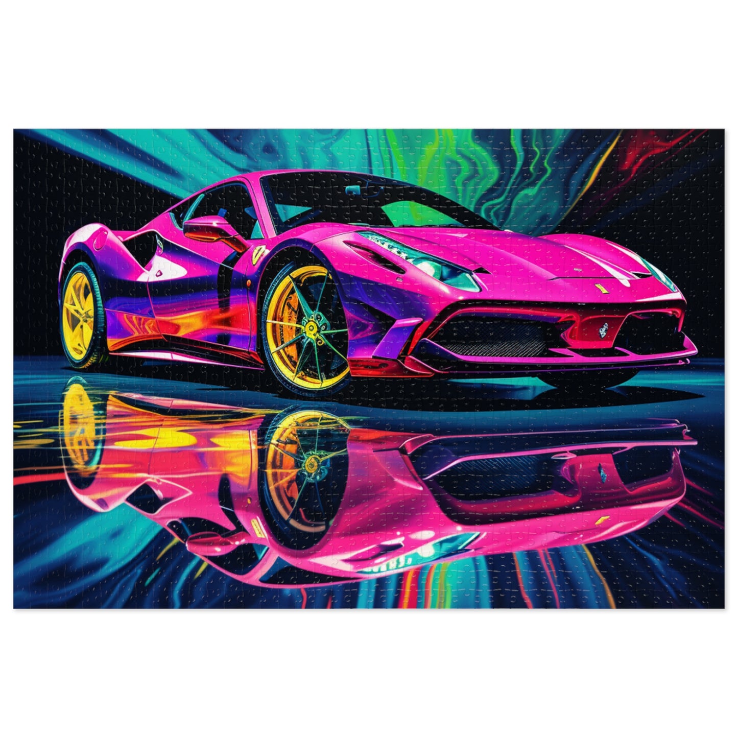 Jigsaw Puzzle (30, 110, 252, 500,1000-Piece) Pink Ferrari Macro 4