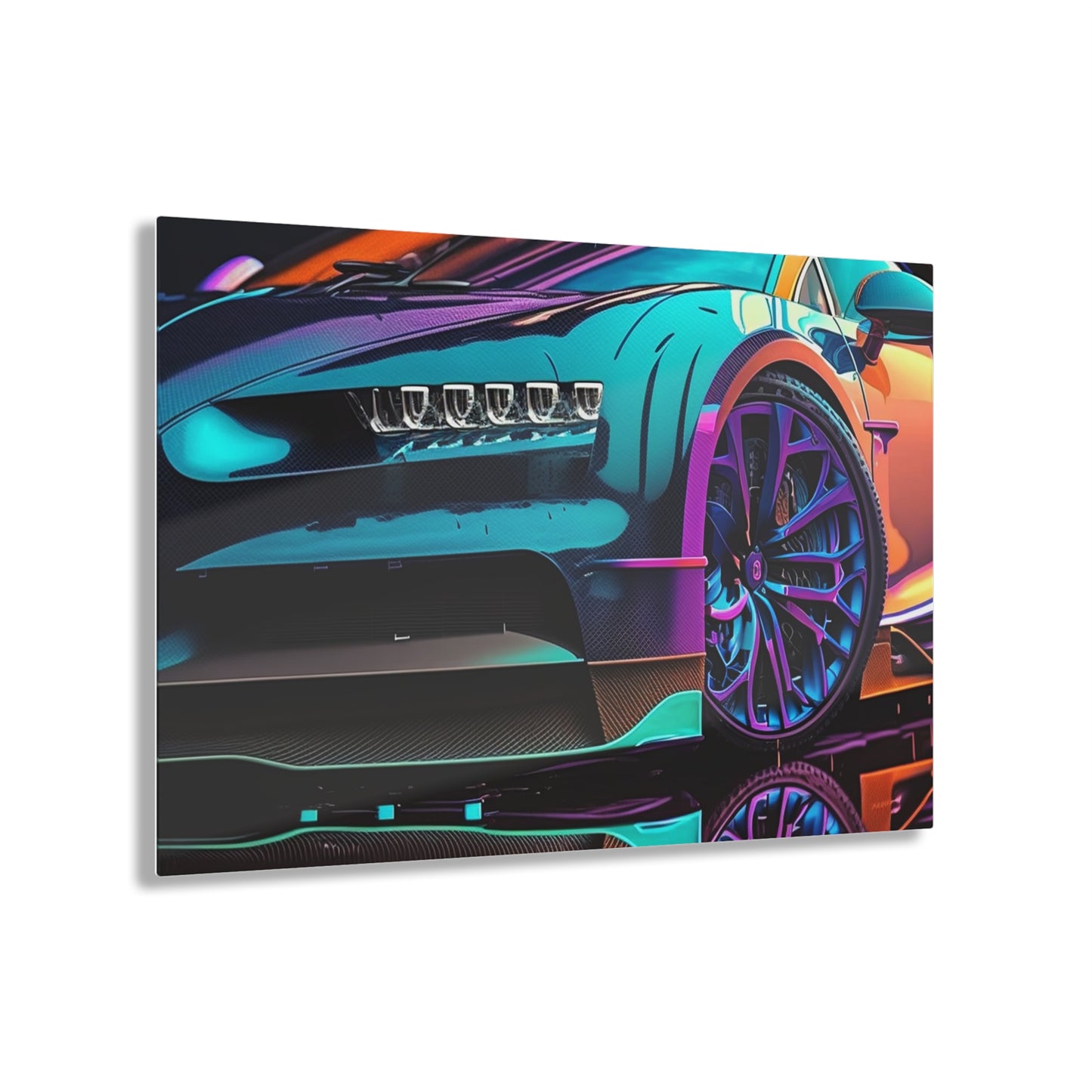 Acrylic Prints Bugatti Neon Chiron 1