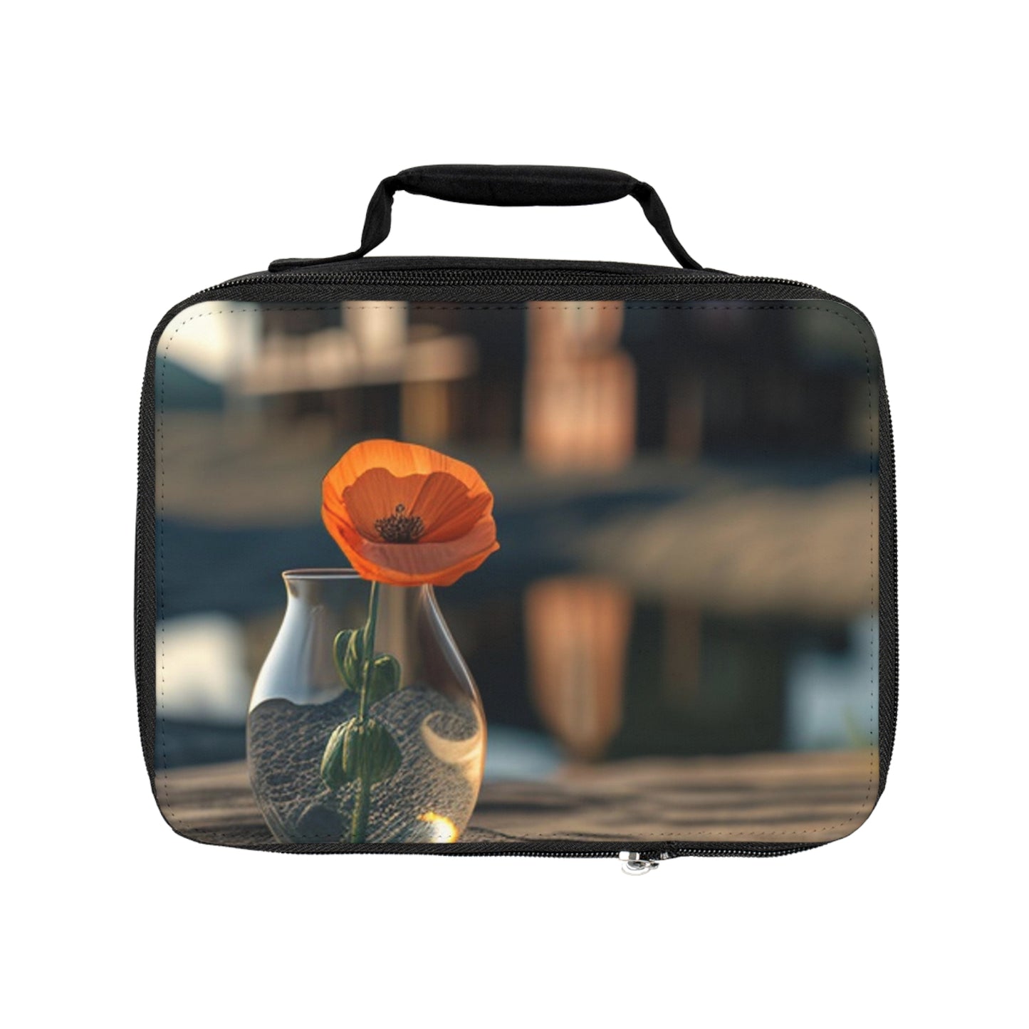 Lunch Bag Orange Poppy in a Vase 4