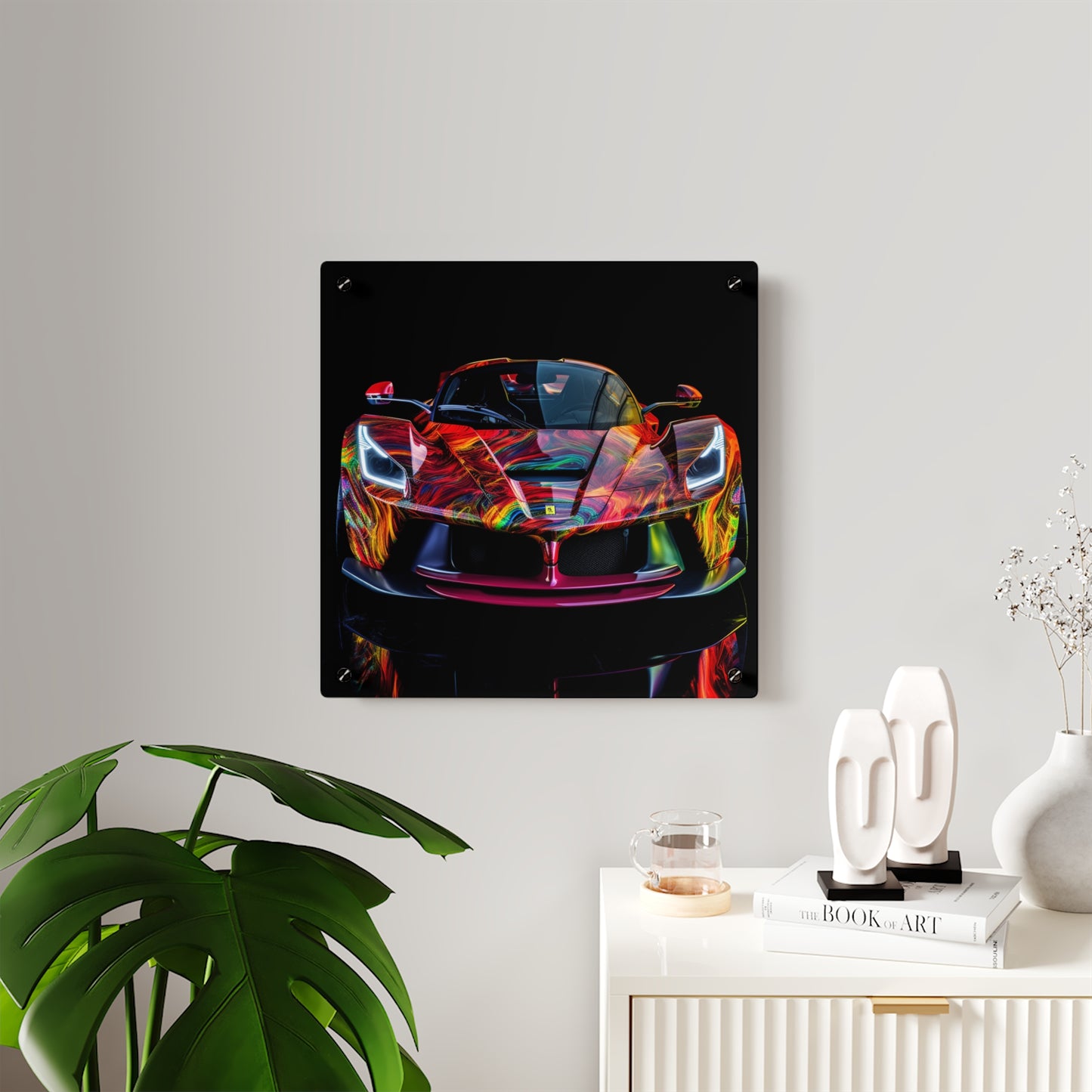 Acrylic Wall Art Panels Ferrari Neon 3