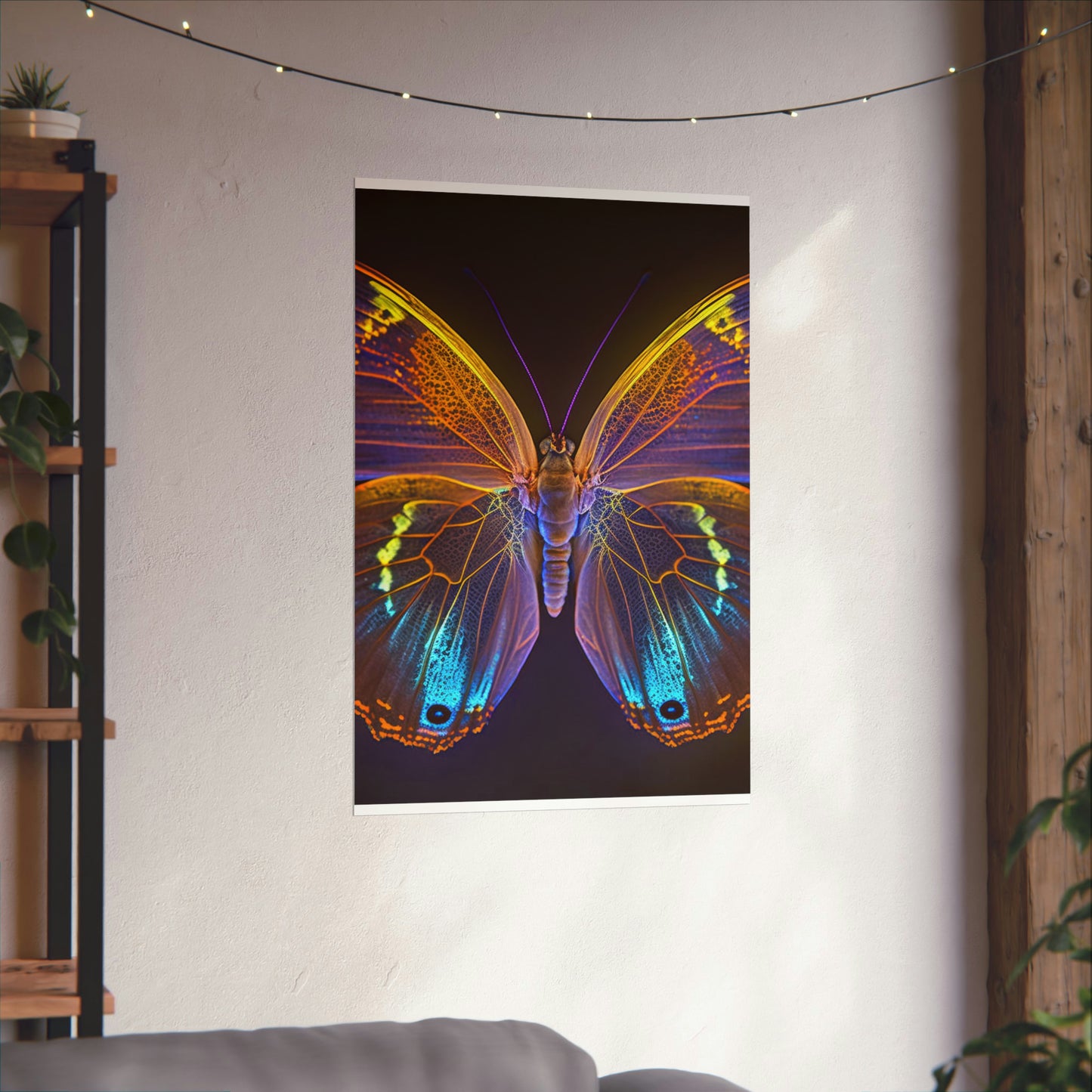 Premium Matte Vertical Posters Neon Butterfly Flair 2