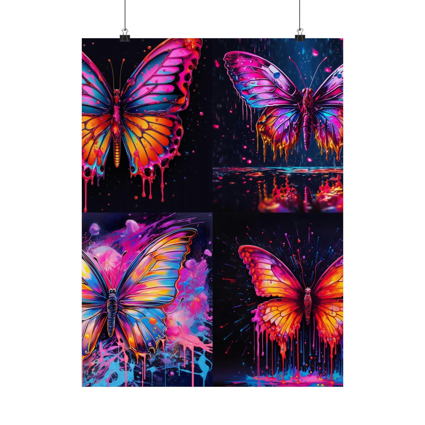Premium Matte Vertical Posters Pink Butterfly Flair 5