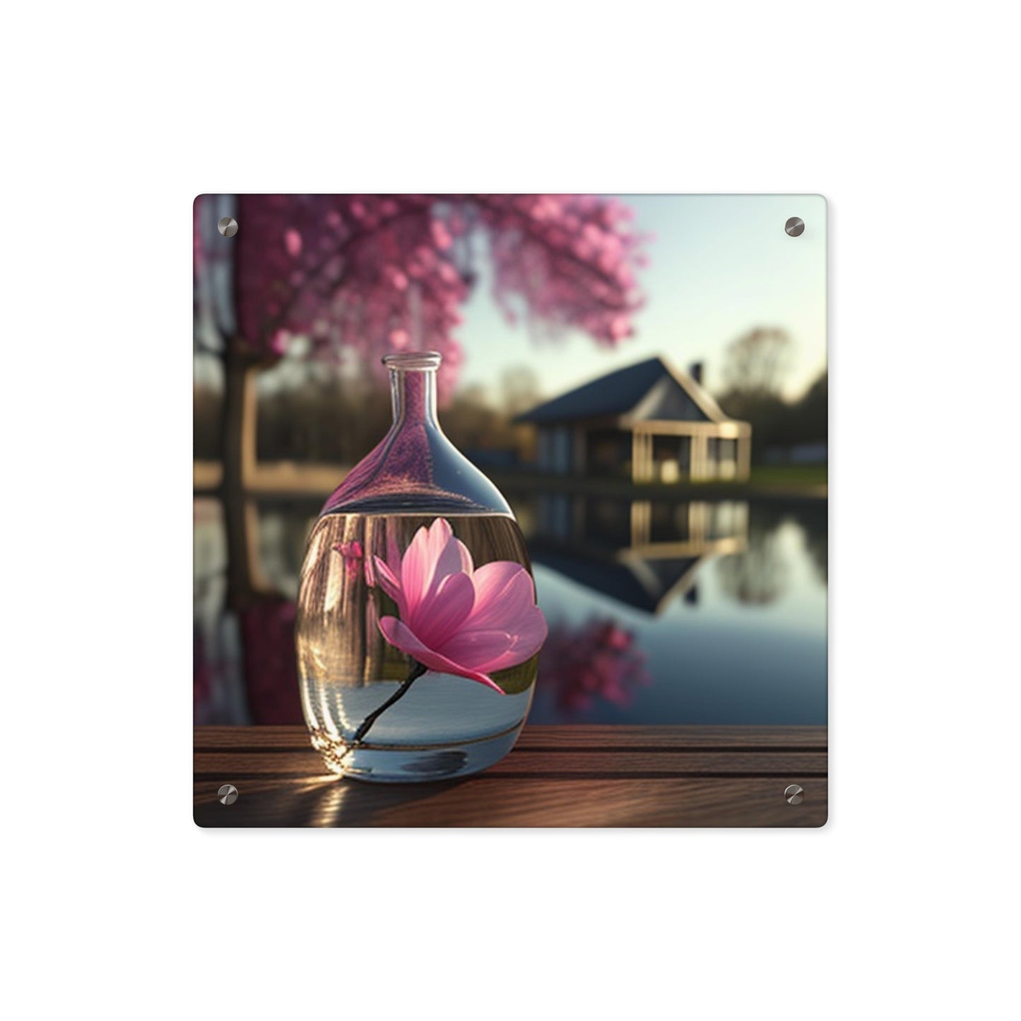 Acrylic Wall Art Panels Magnolia in a Glass vase 2