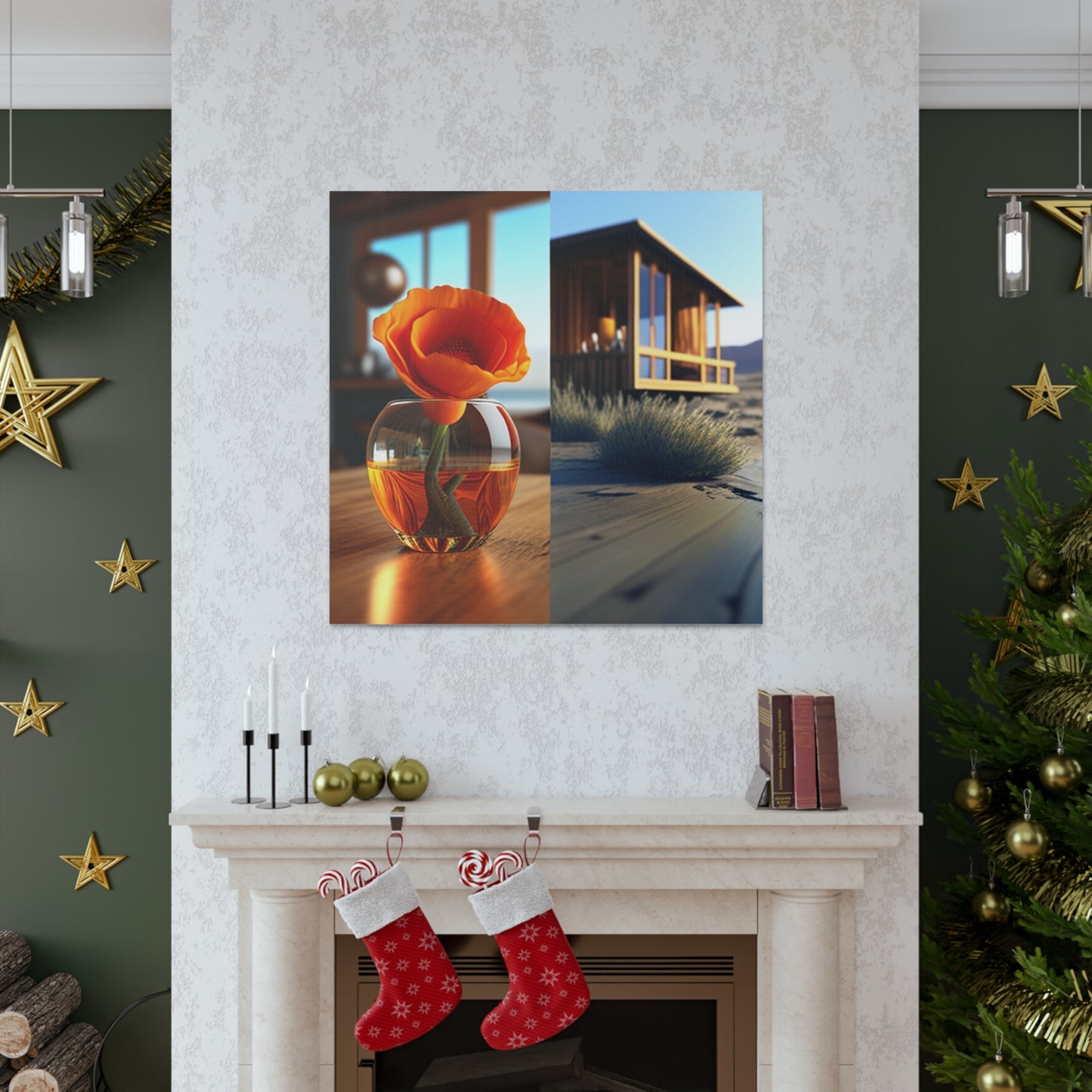 Canvas Gallery Wraps Poppy in a Glass Vase 3