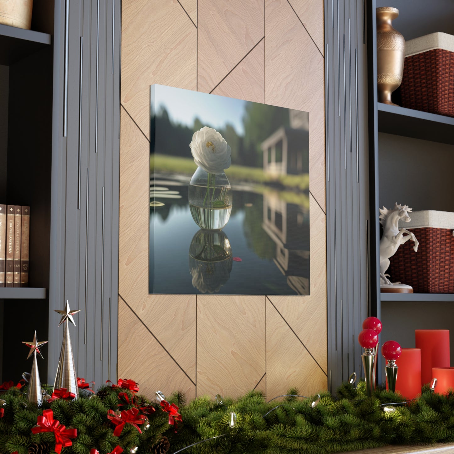 Canvas Gallery Wraps White Peony glass vase 1