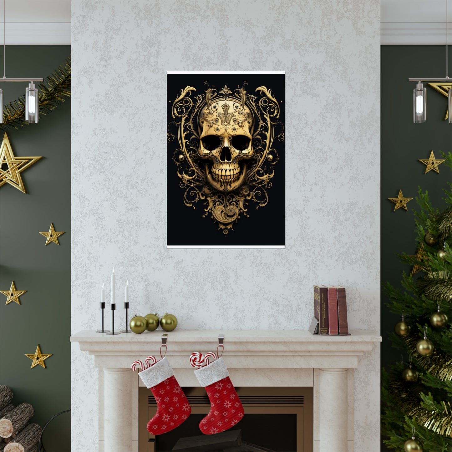 Premium Matte Vertical Posters Skull Treble Clef 3