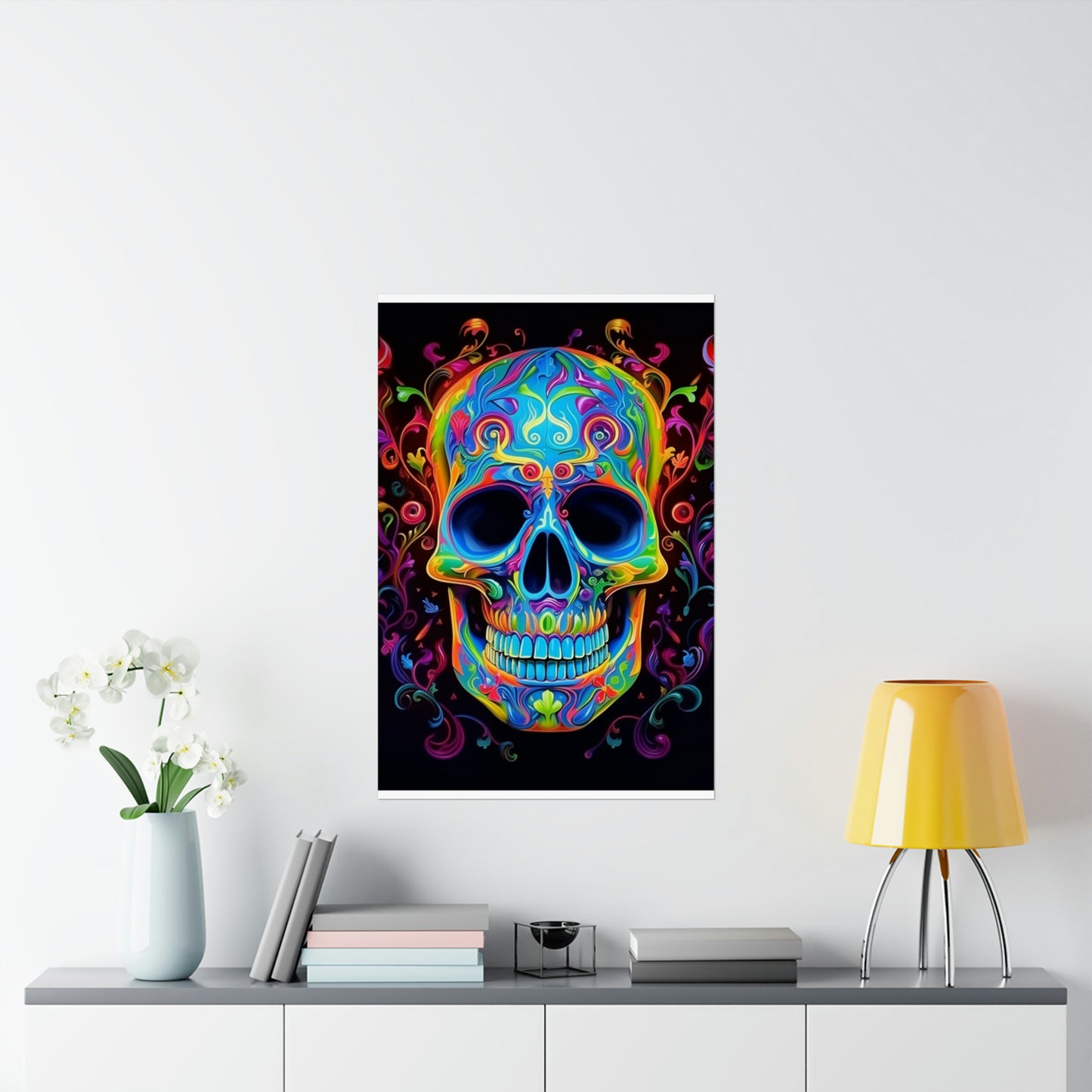 Premium Matte Vertical Posters Macro Skull Color 4