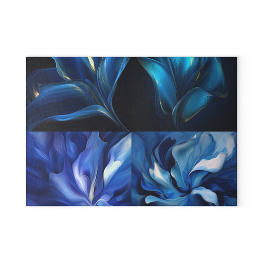 Glass Cutting Board Abstract Blue Tulip 5