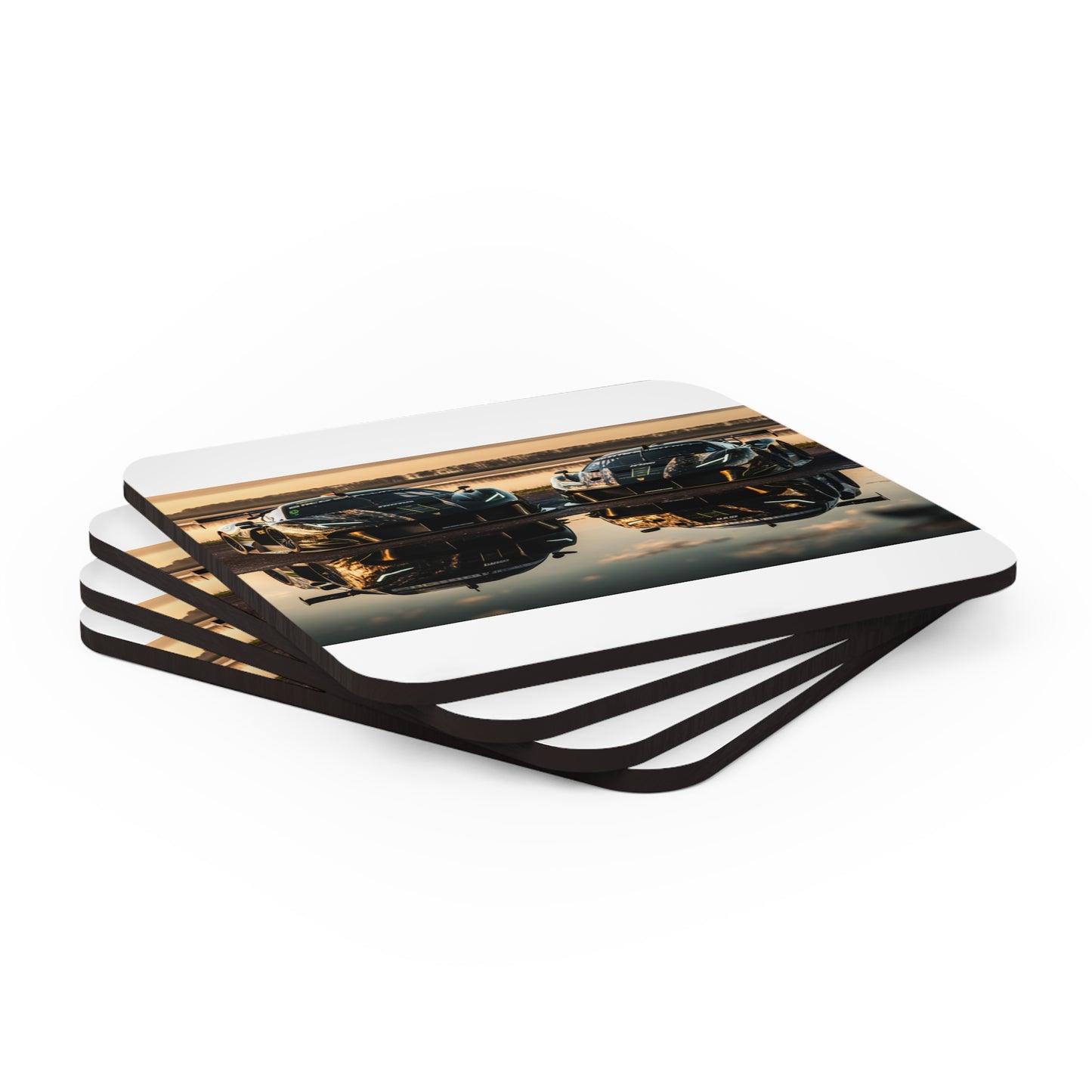 Corkwood Coaster Set Ferrari Lake 4