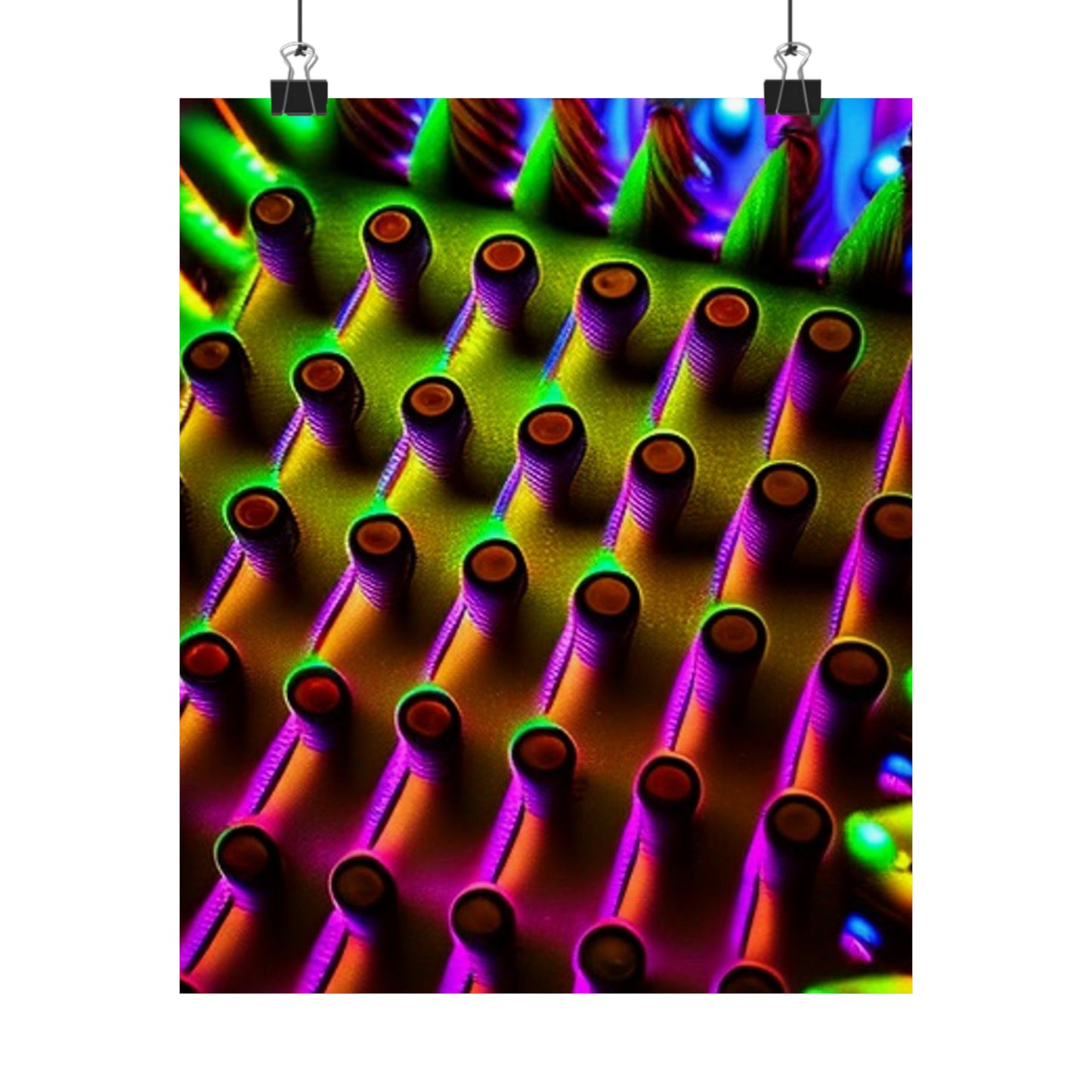 posters Macro Cactus neon square 1