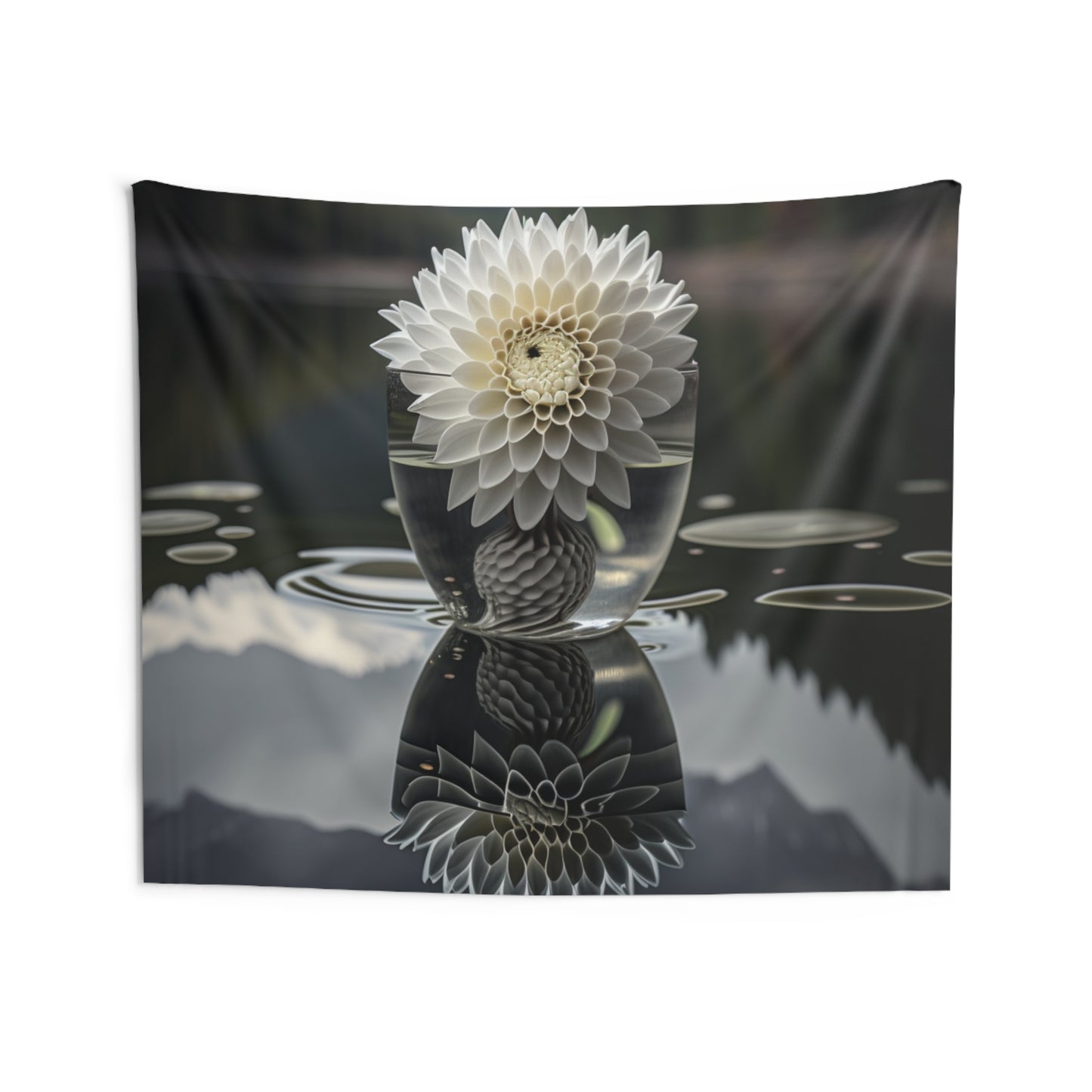 Indoor Wall Tapestries White Dahlia 3