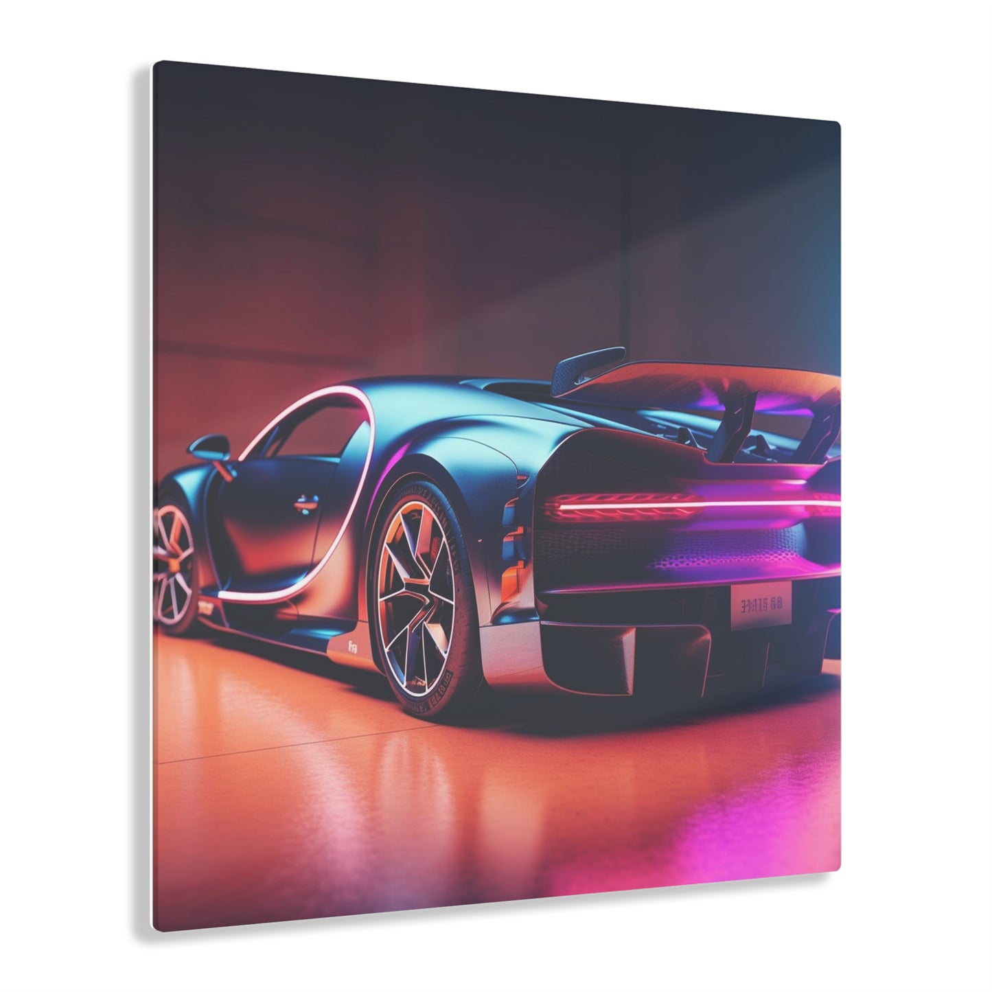 Acrylic Prints Hyper Bugatti Neon Chiron 2