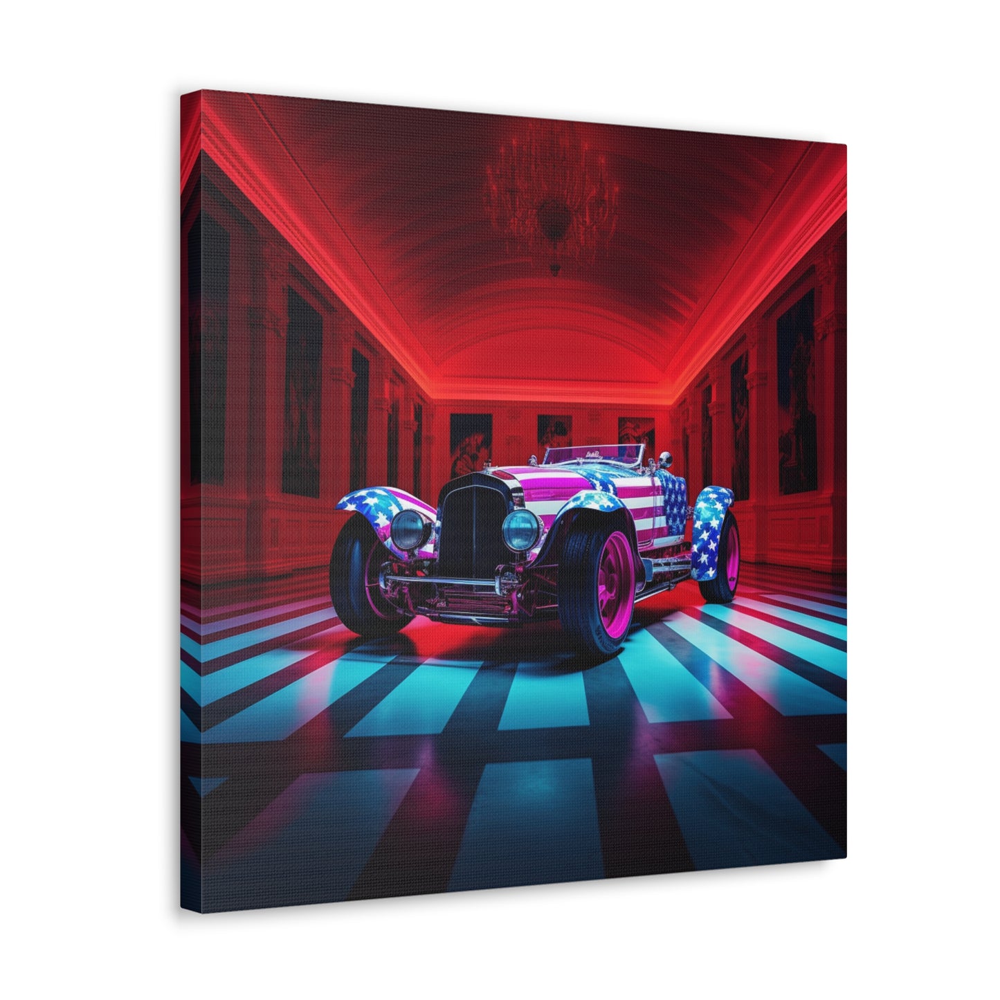 Canvas Gallery Wraps Macro Bugatti American Flag 3