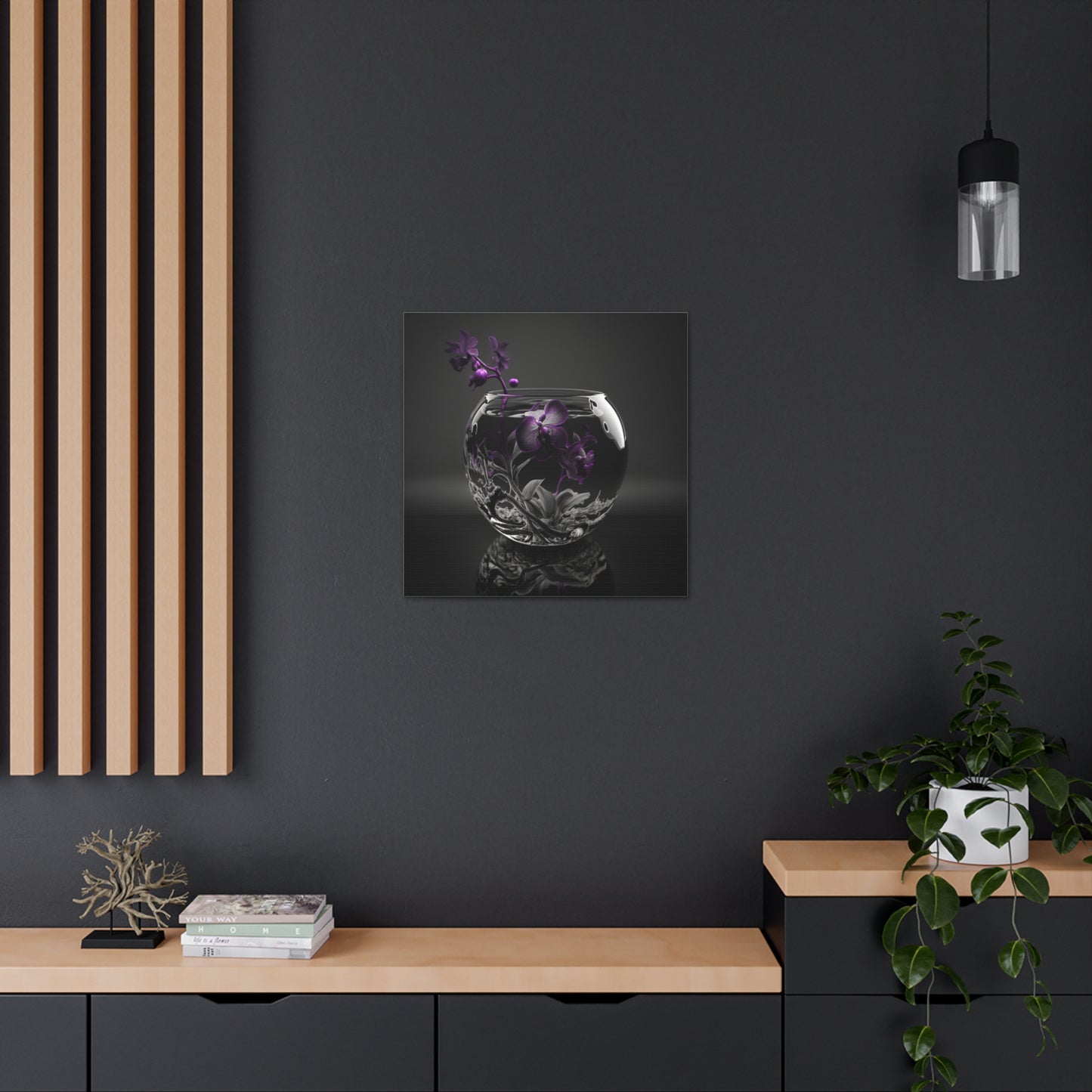 Canvas Gallery Wraps Purple Orchid Glass vase 3