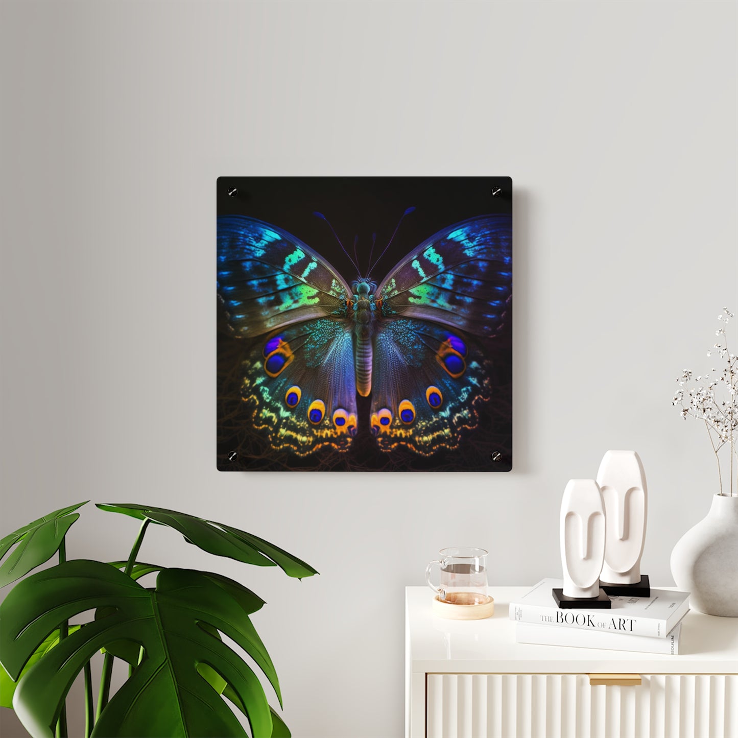 Acrylic Wall Art Panels Neon Hue Butterfly 3