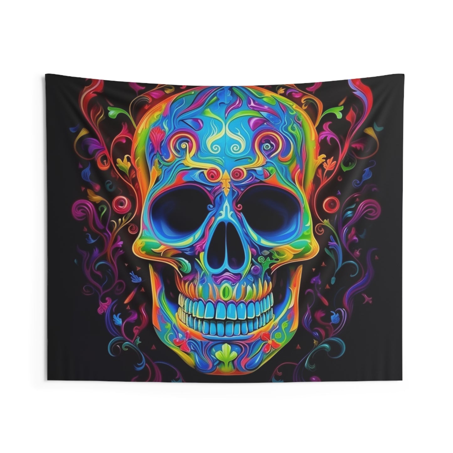 Indoor Wall Tapestries Macro Skull Color 4