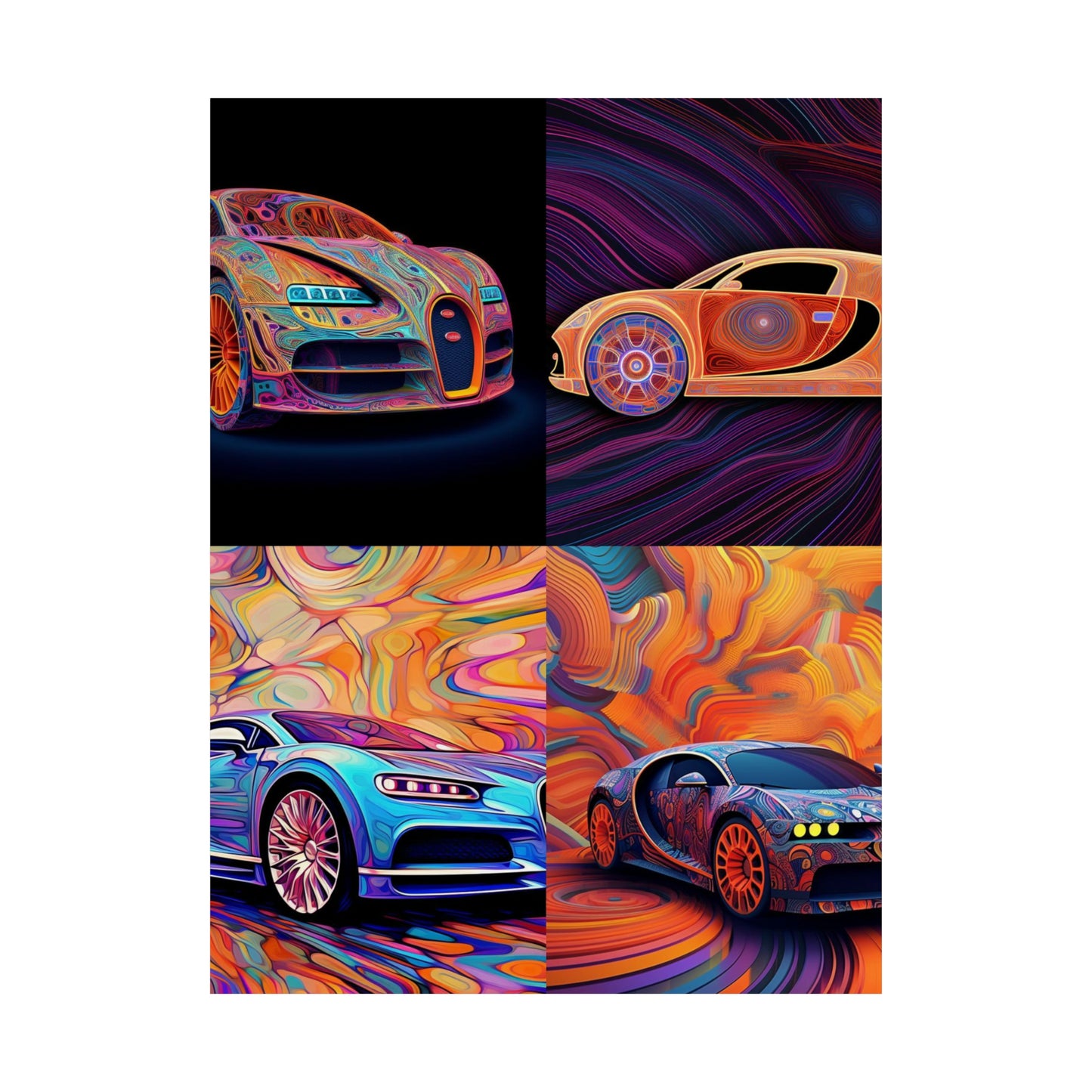 Premium Matte Vertical Posters Bugatti Abstract Concept 5