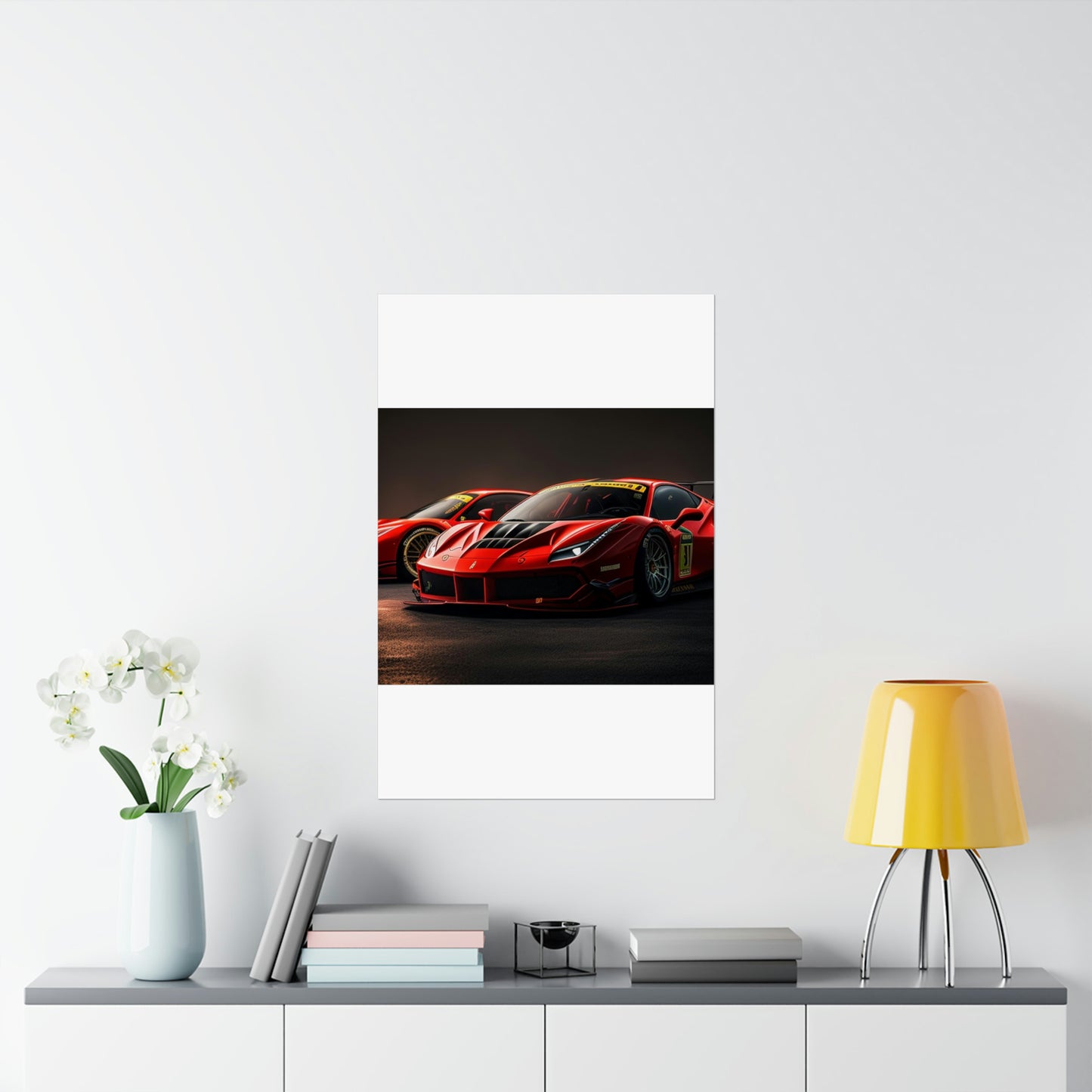 Premium Matte Vertical Posters Ferrari Red 4