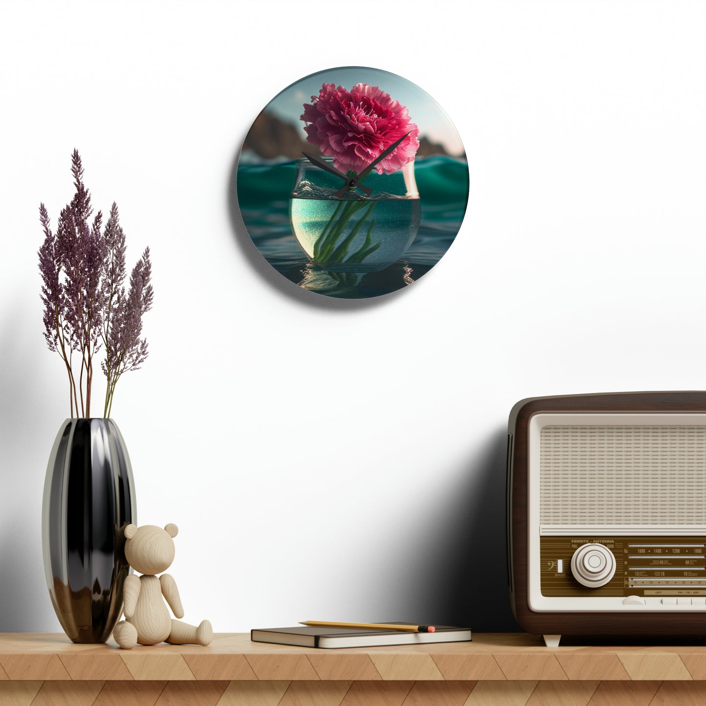 Acrylic Wall Clock Carnation 1