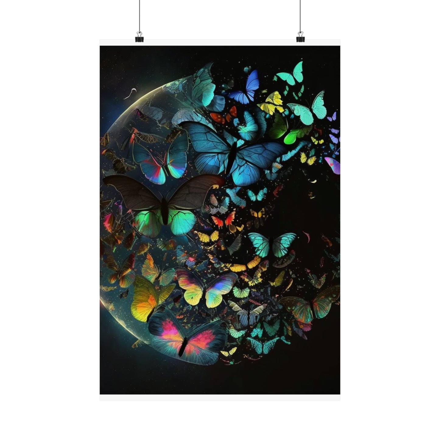 Premium Matte Vertical Posters Moon Butterfly 4