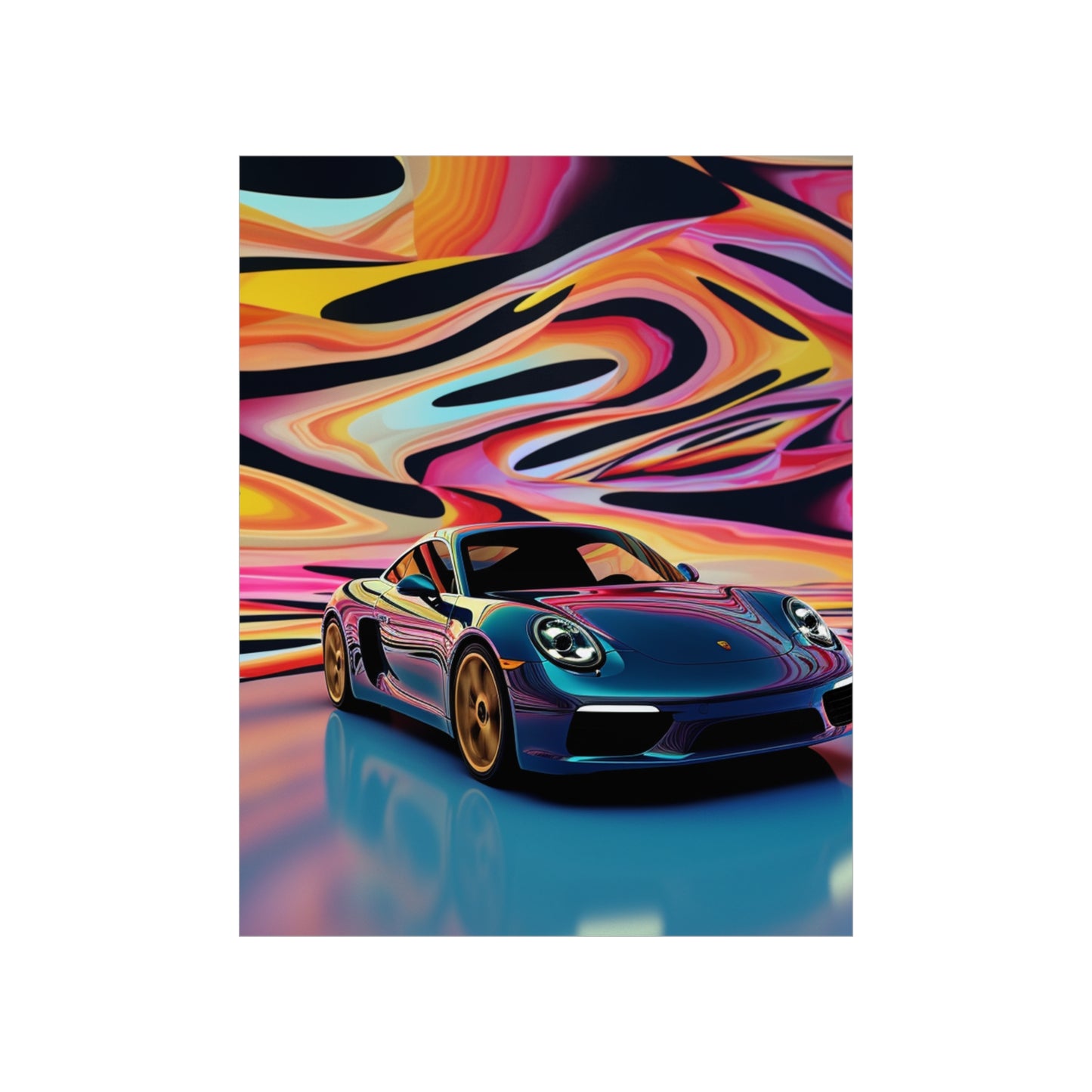 Premium Matte Vertical Posters Porsche Water Fusion 2