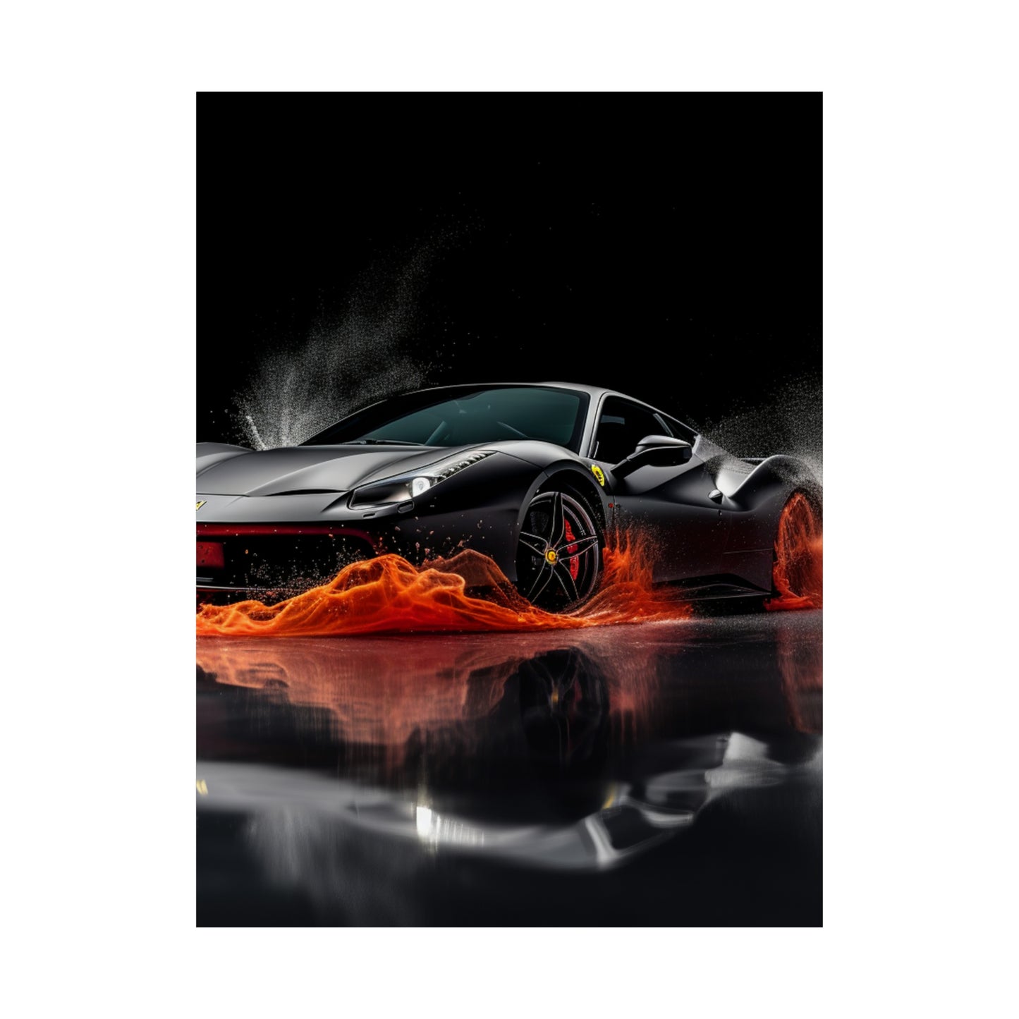 Premium Matte Vertical Posters Ferrari Water Splash 3