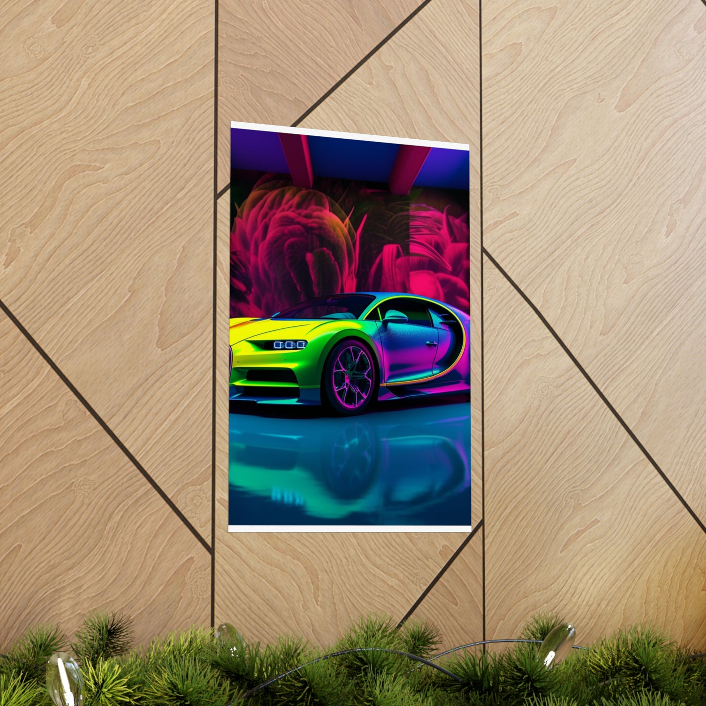 Premium Matte Vertical Posters Florescent Bugatti Flair 1