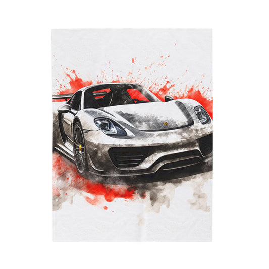 Velveteen Plush Blanket 918 Spyder white background driving fast with water splashing 4