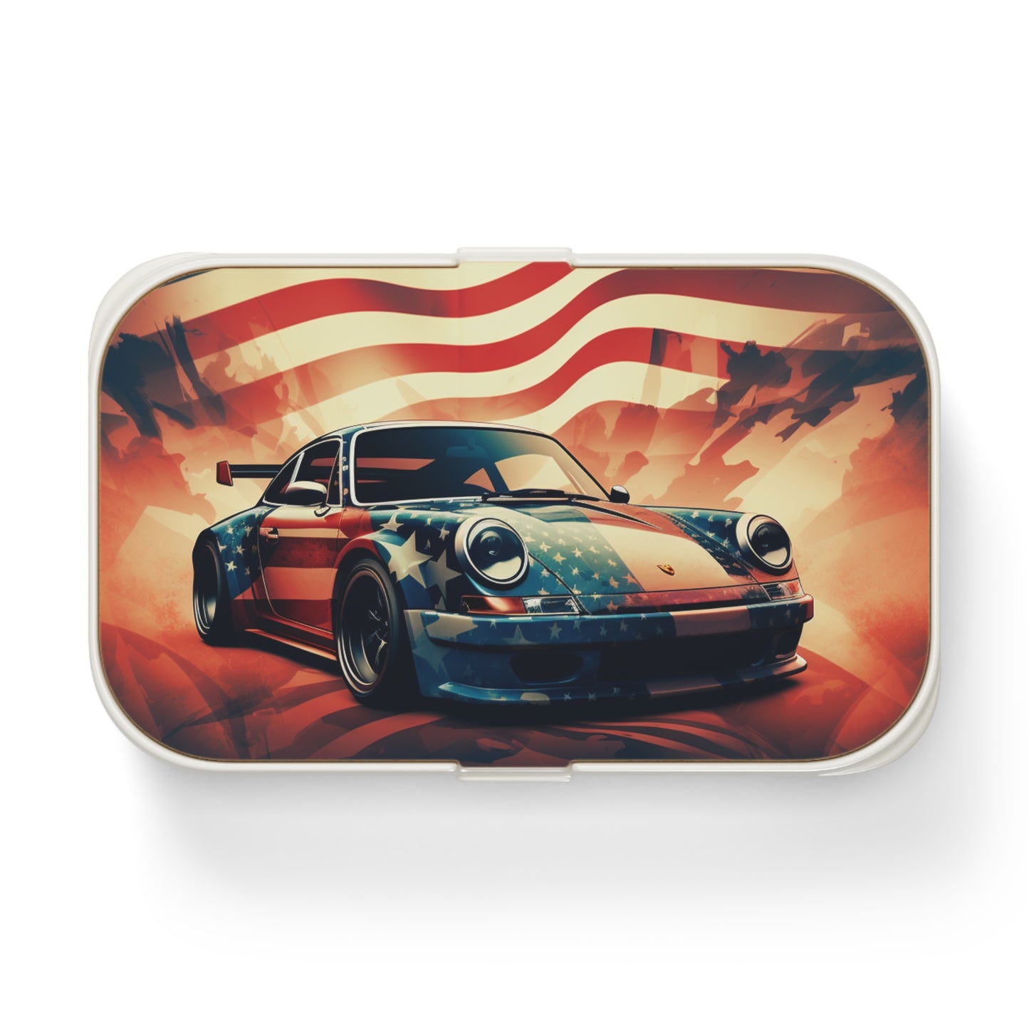 Bento Lunch Box Abstract American Flag Background Porsche 4
