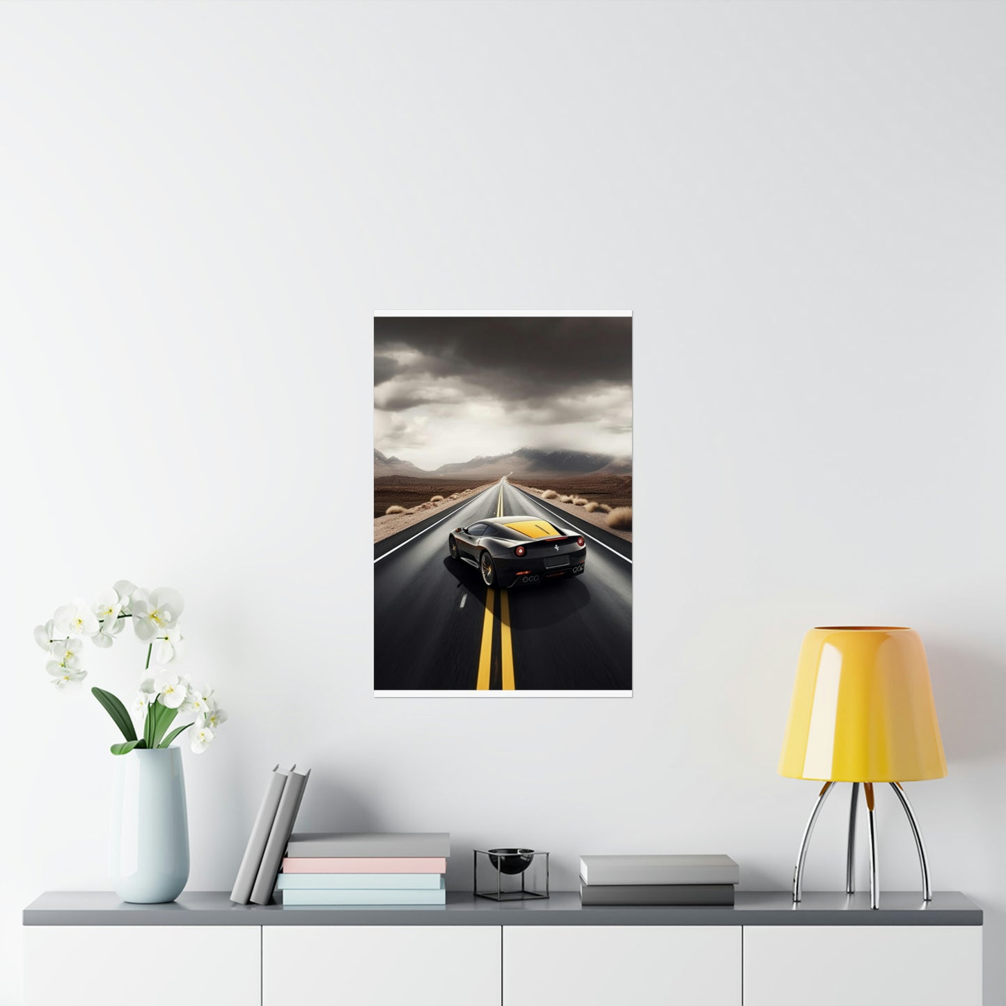 Premium Matte Vertical Posters Ferrari Road 4