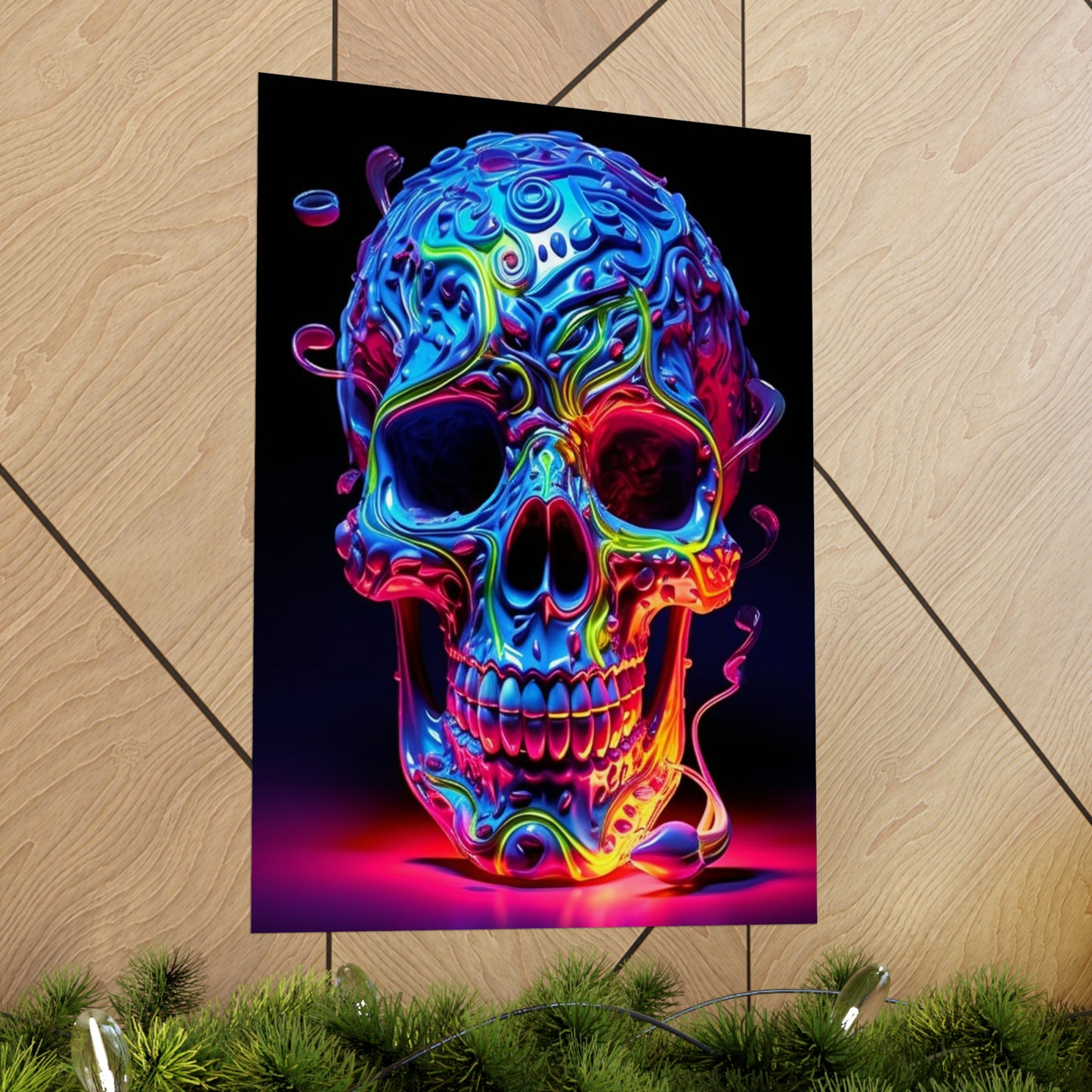 Premium Matte Vertical Posters Macro Skull Color 3