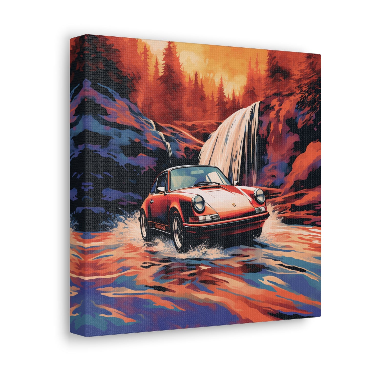 Canvas Gallery Wraps American Flag Porsche Abstract 4