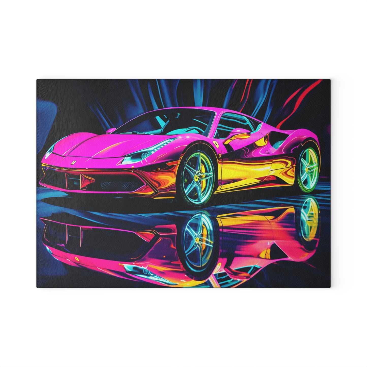 Glass Cutting Board Pink Macro Ferrari 3