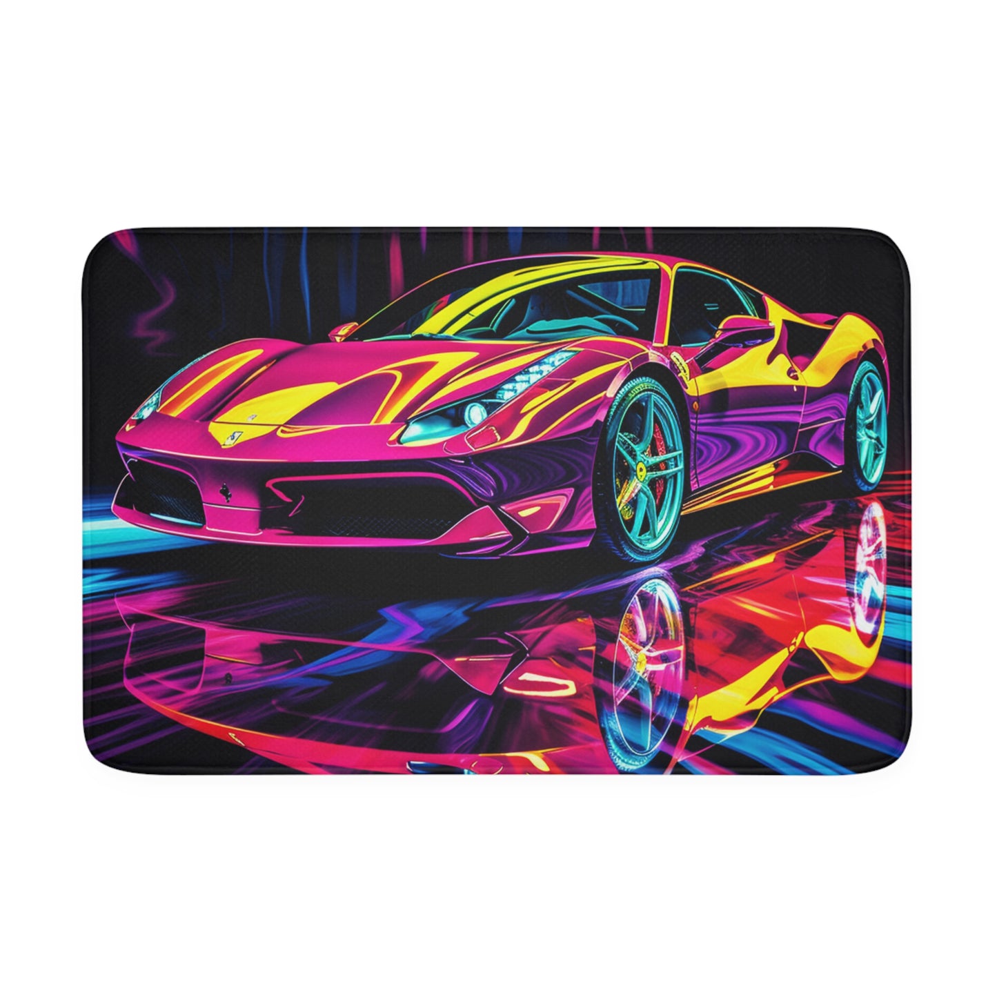 Memory Foam Bath Mat Pink Ferrari Macro 2