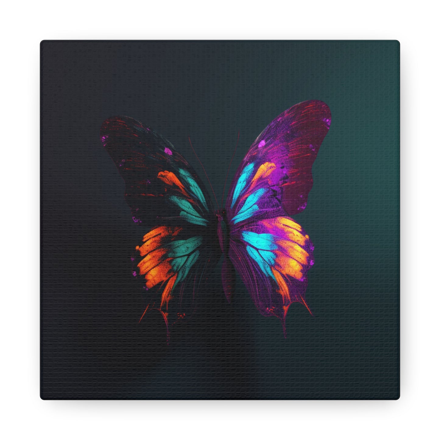 Canvas Gallery Wraps Hyper Colorful Butterfly Purple 2