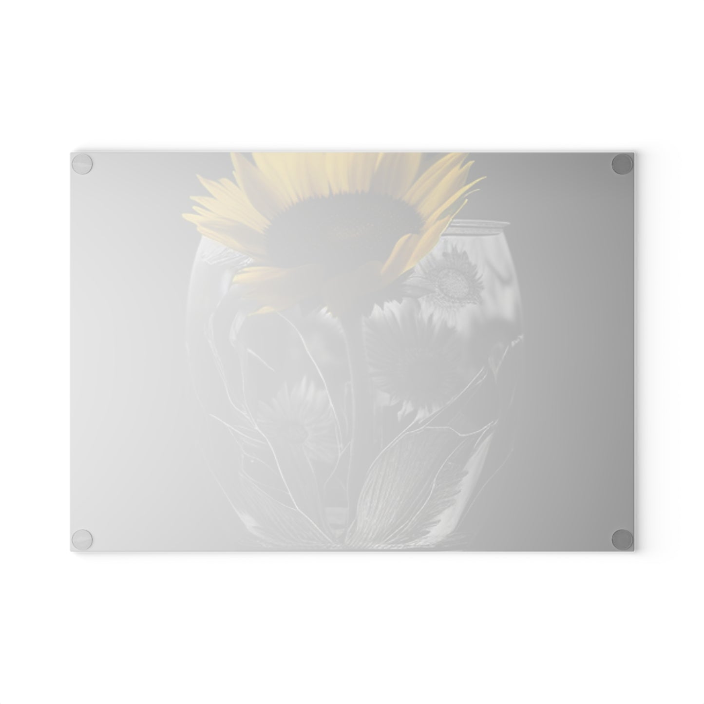 Glass Cutting Board Yellw Sunflower in a vase 1