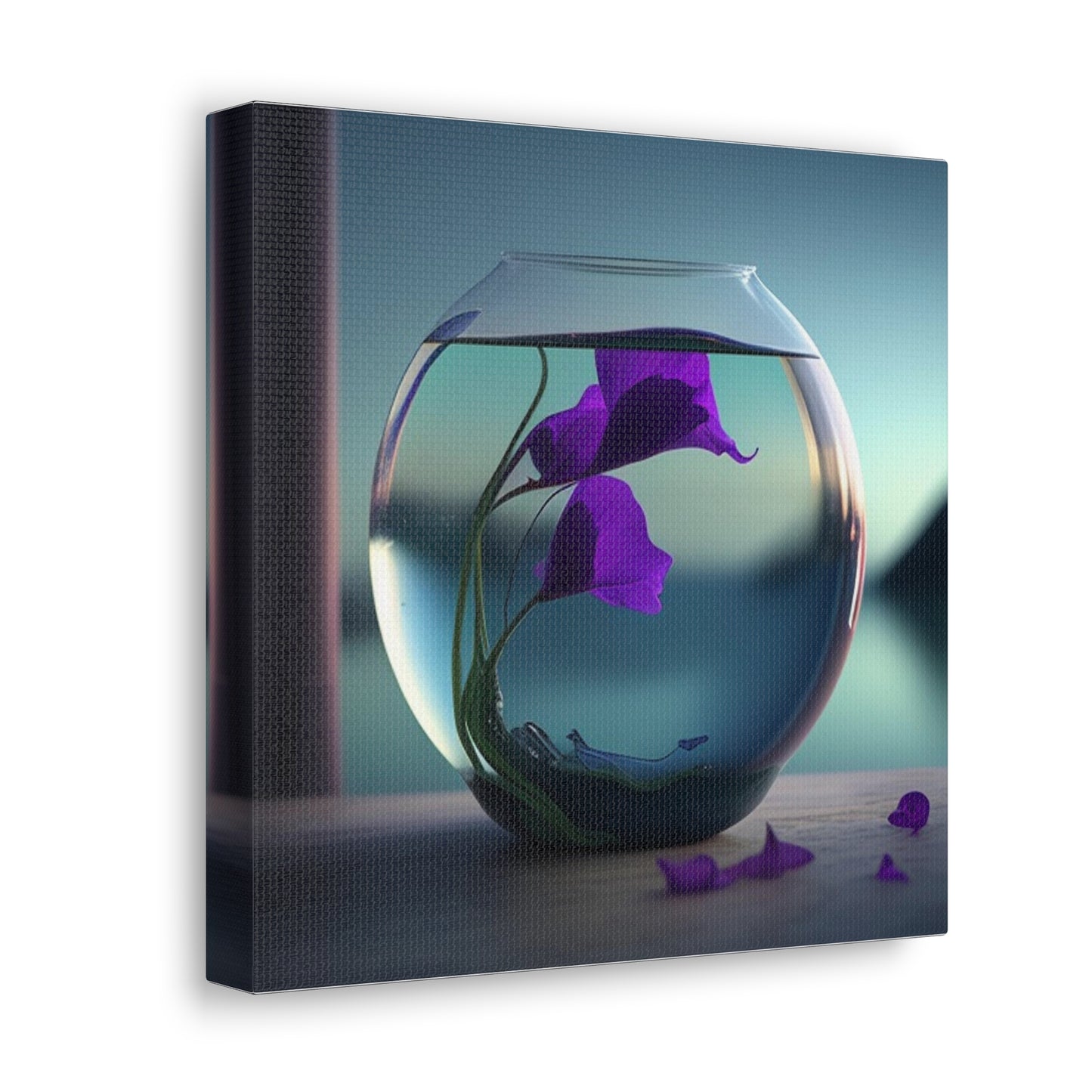 Canvas Gallery Wraps Purple Sweet pea in a vase 2