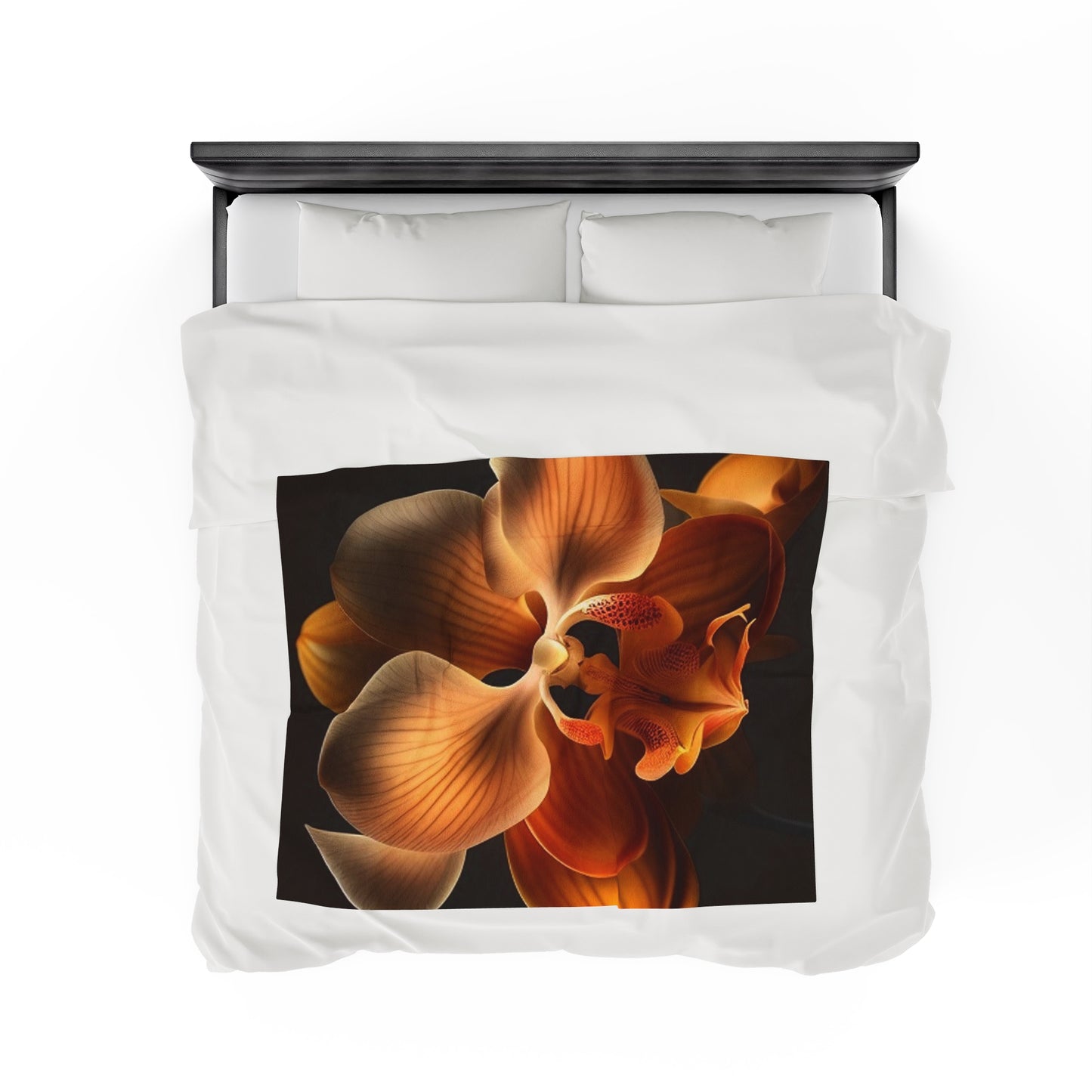 Velveteen Plush Blanket Orange Orchid 2