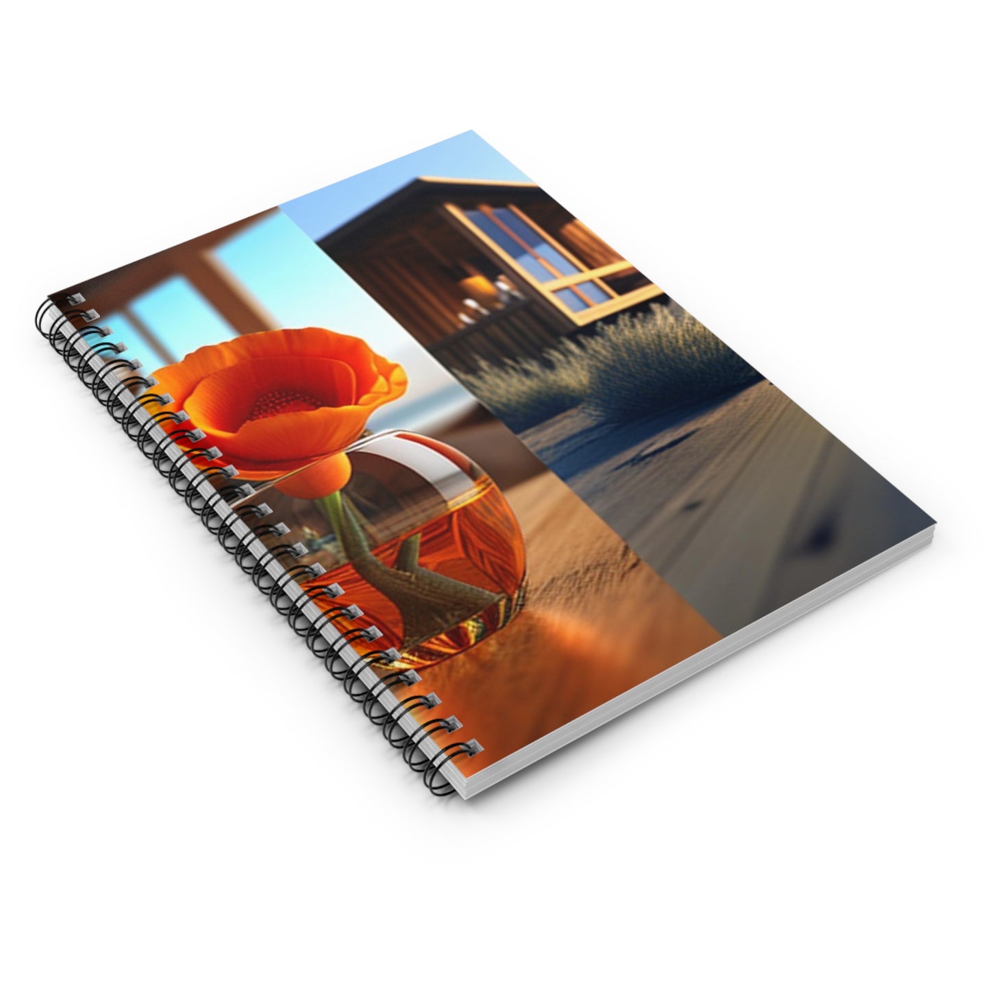 Spiral Notebook - Ruled Line Poppy in a Glass Vase 3